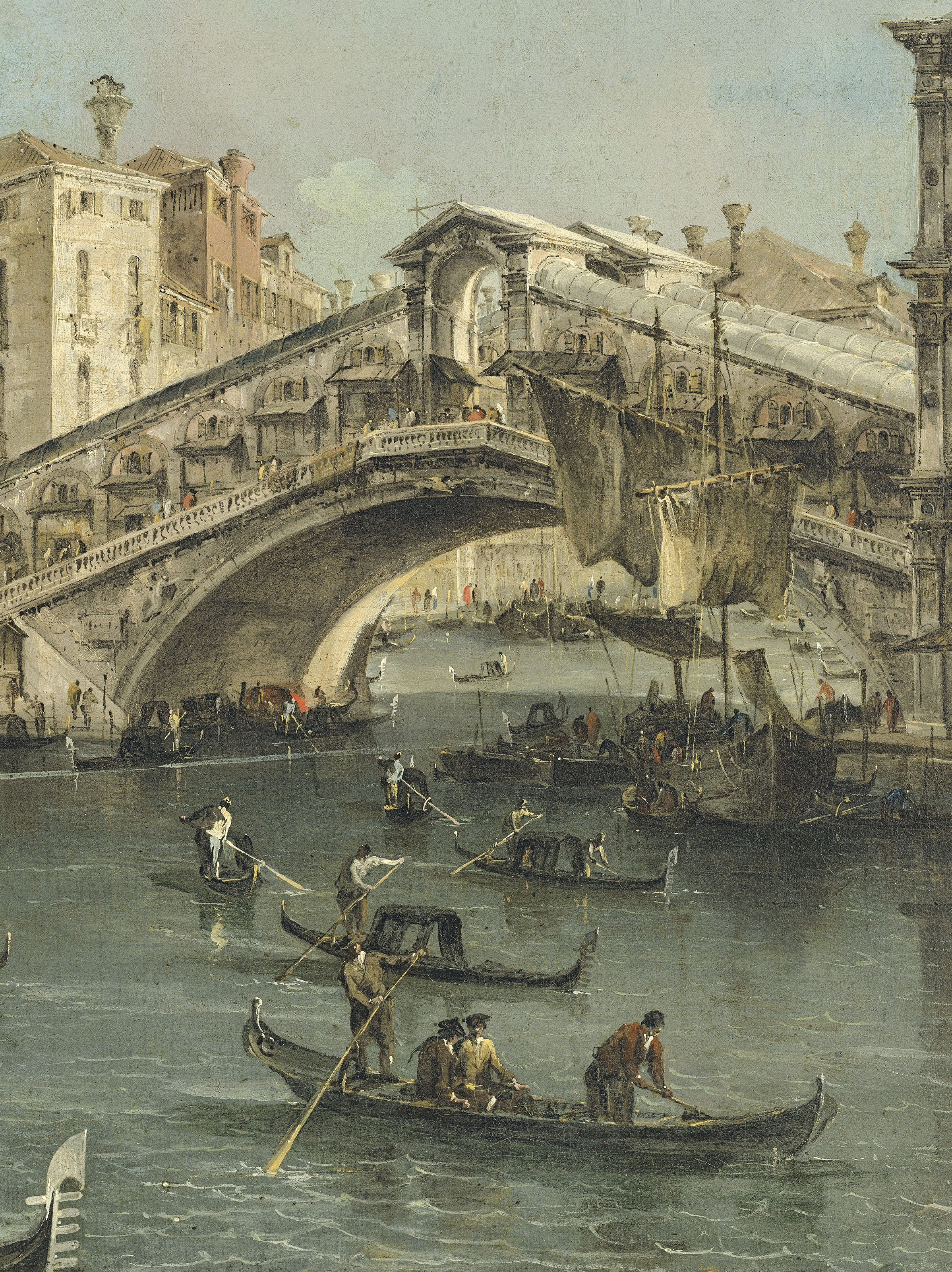 Francesco Guardi — Венеция: мост Риальто с Палаццо деи Камерленги, изображение 5