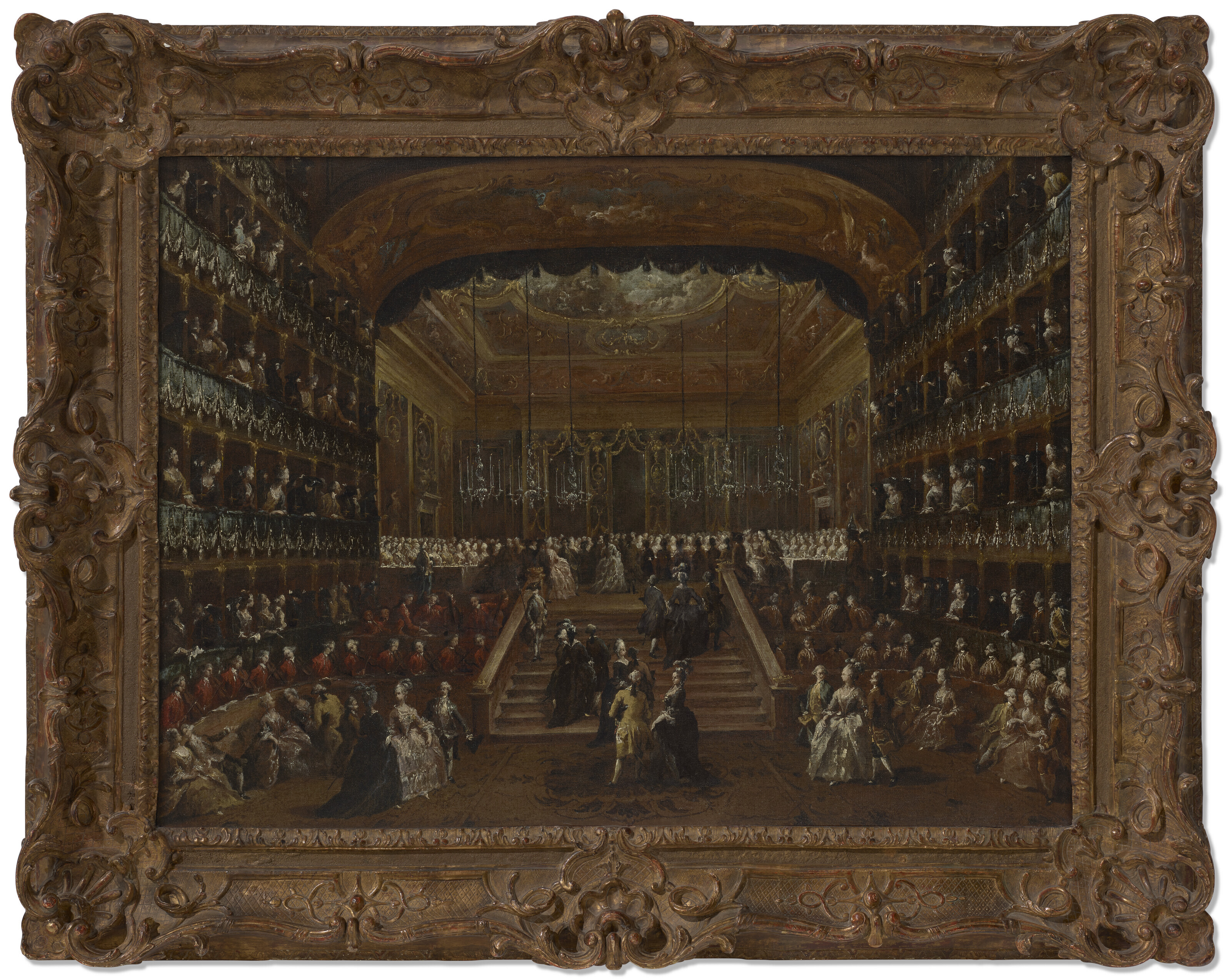 Francesco Guardi — Интерьер театра Сан-Бенедетто в Венеции во время бала 1782 года в честь "Конти дель Норд", изображение 2