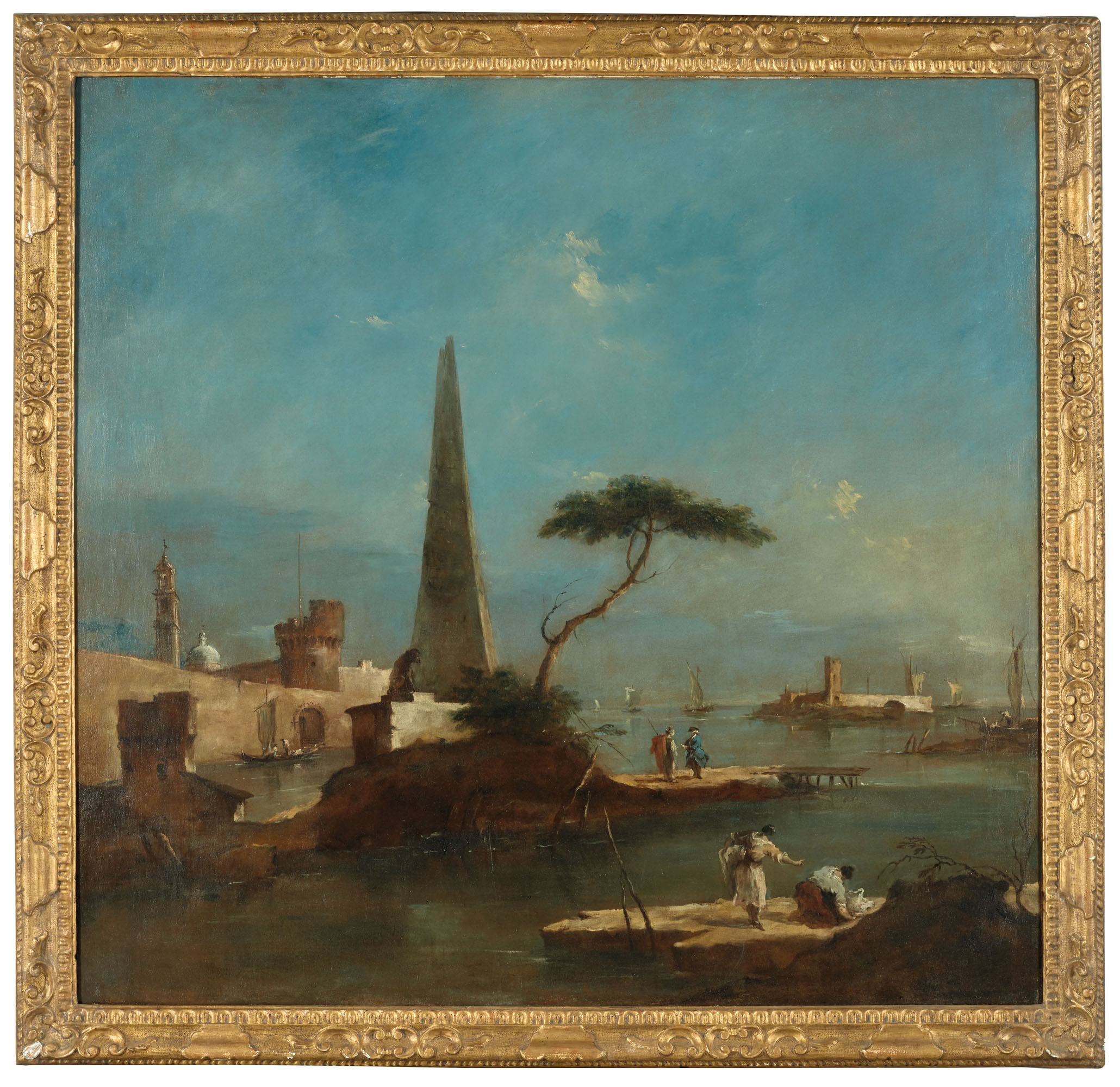 Francesco Guardi — Это каприз, вызванный обелиском у входа в фортификационный порт; Это каприз, вызванный аркой руин в Лагуне, изображение 2