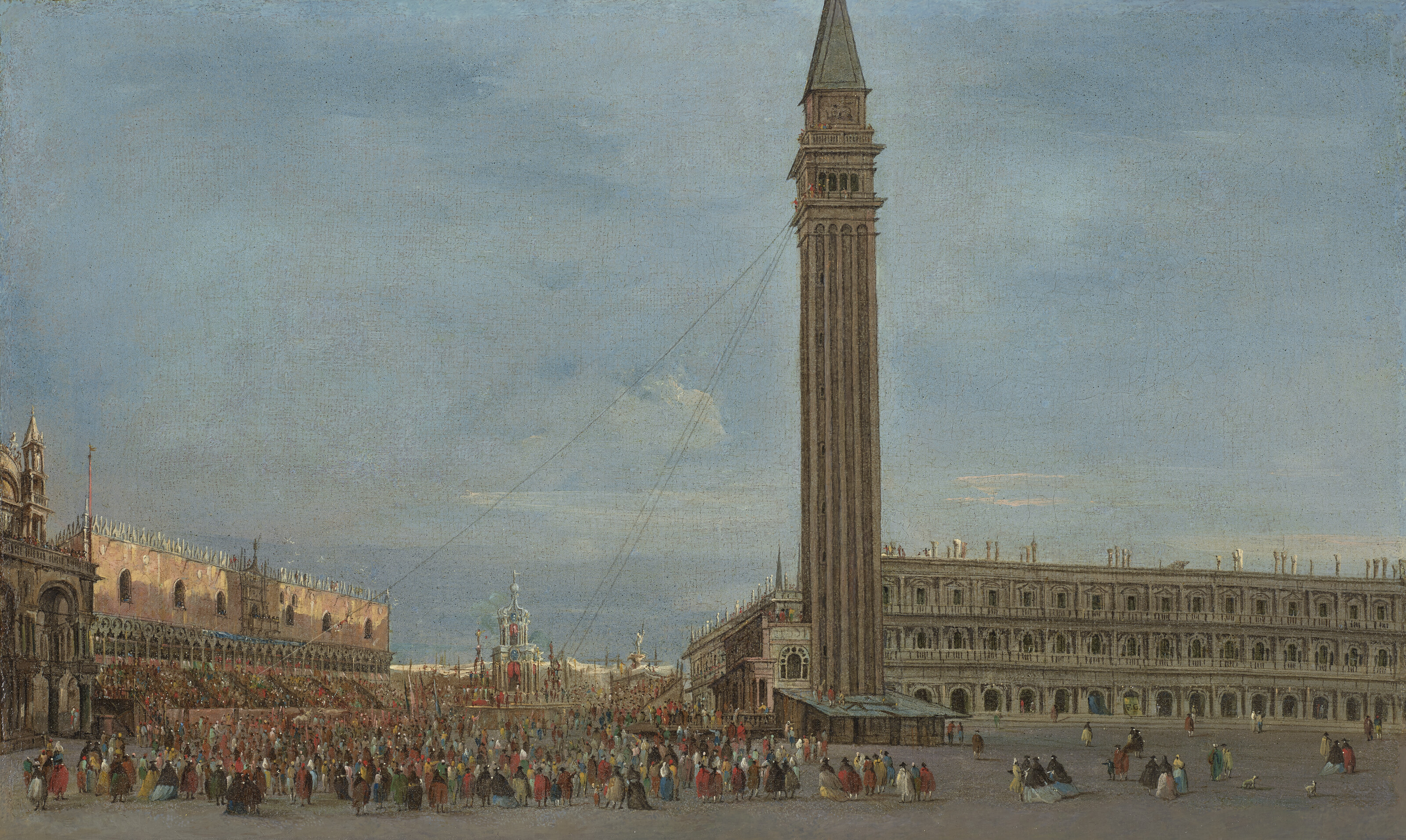 Francesco Guardi — Венеция, площадь Сан-Марко с фестивалем Джовед Грассо, изображение 1
