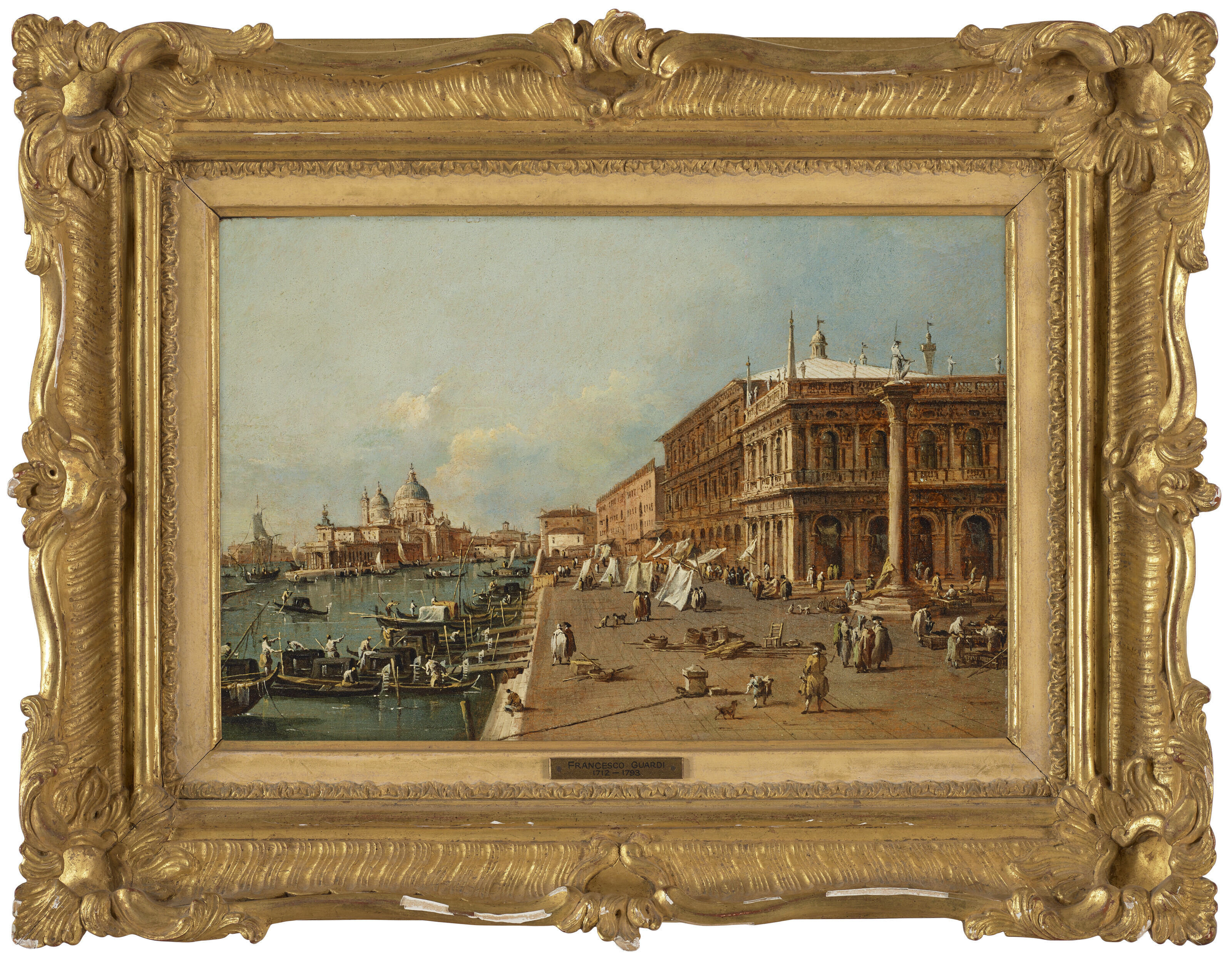 Francesco Guardi — Венеция: Моло с библиотекой, Пунта-делла-Догана и Санта-Мария-делла-Салюте, изображение 2