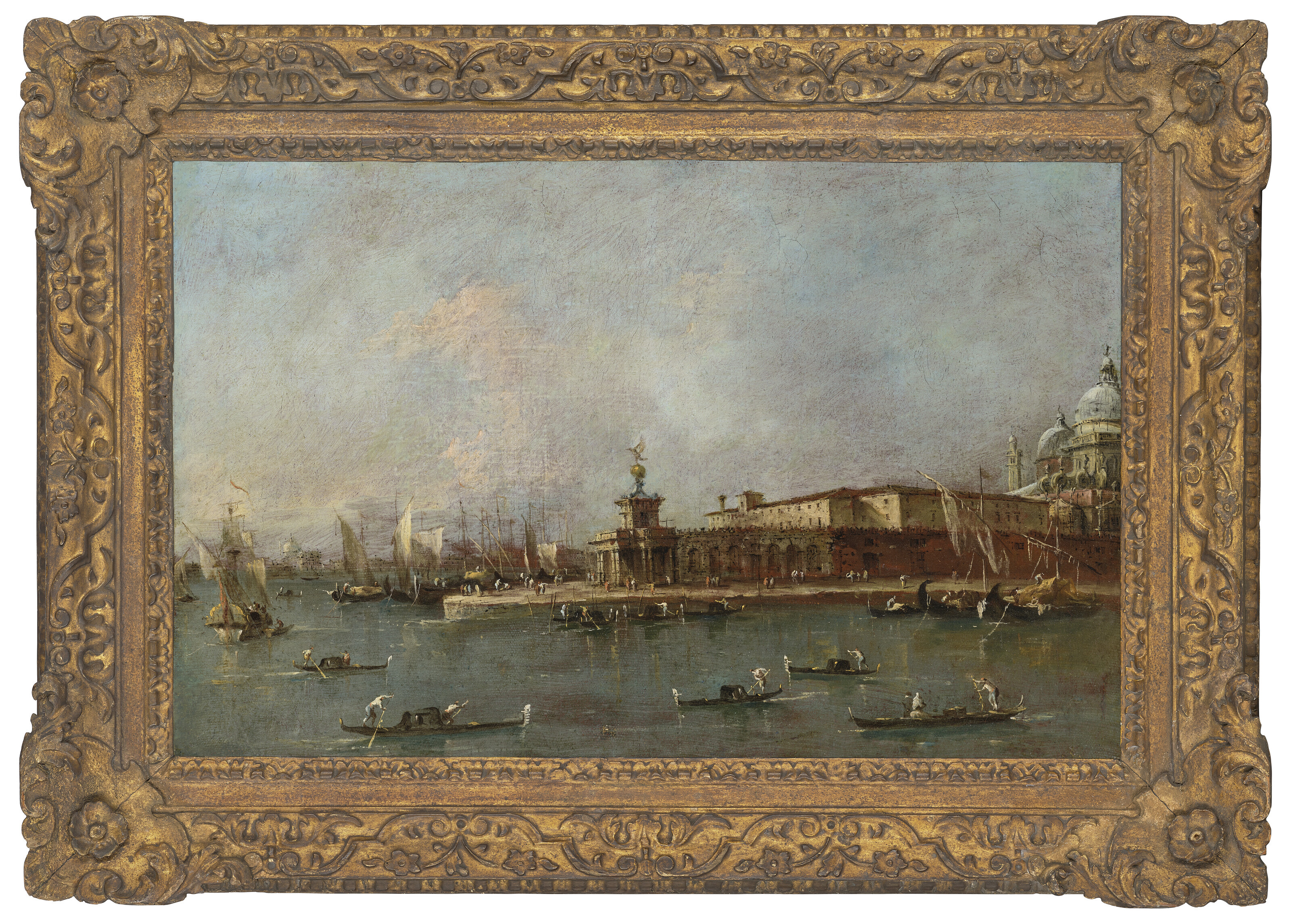 Francesco Guardi — Вход в Гранд-канал в Венеции, вид на Догану, Джудекку и Реденторе за ее пределами., изображение 2