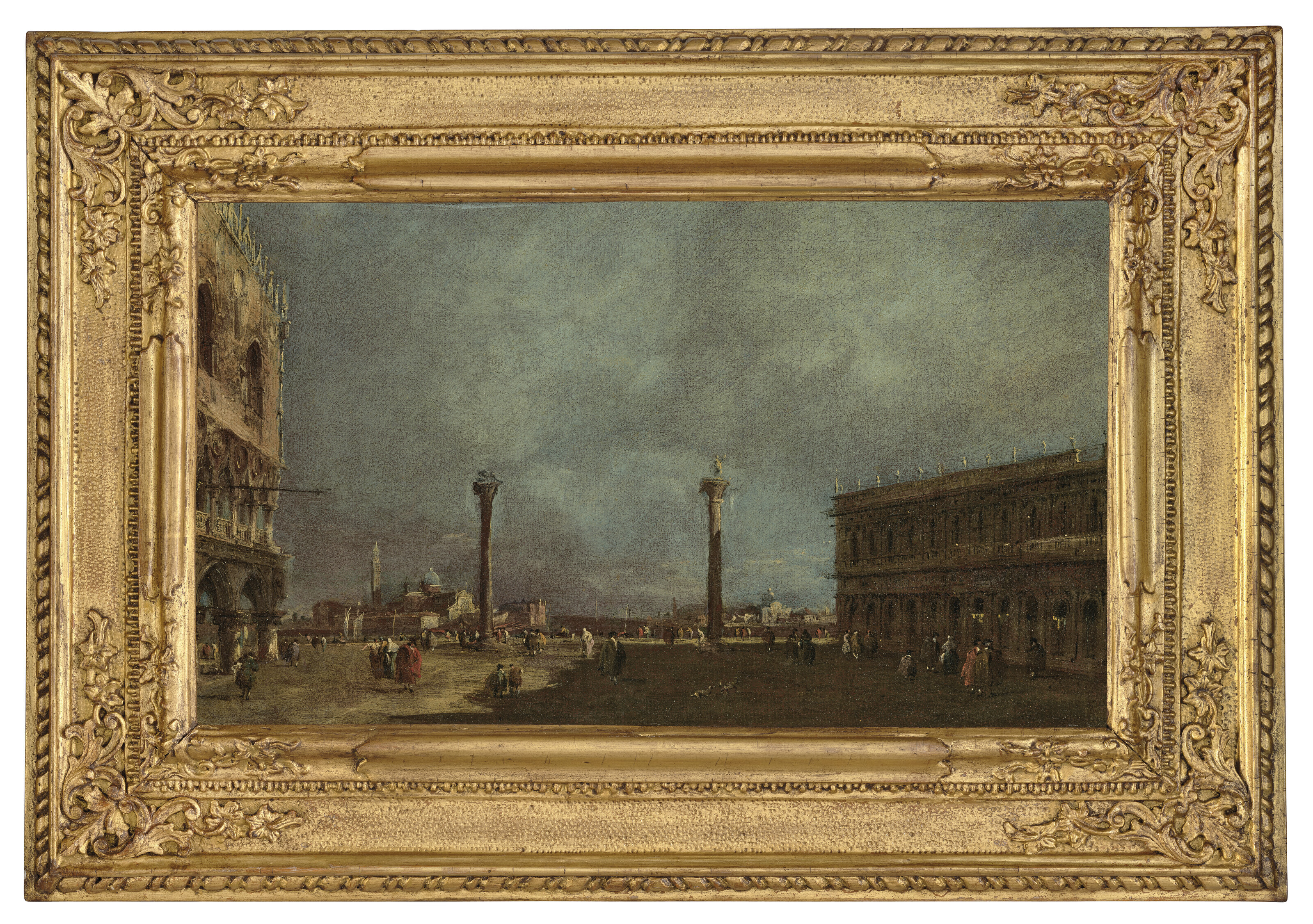 Francesco Guardi — Венеция, площадь Пьяццетта, обращенная на юг, с видом на дворец дожей и библиотеку Марчиана, остров Сан-Джорджо Маджоре за ее пределами., изображение 2