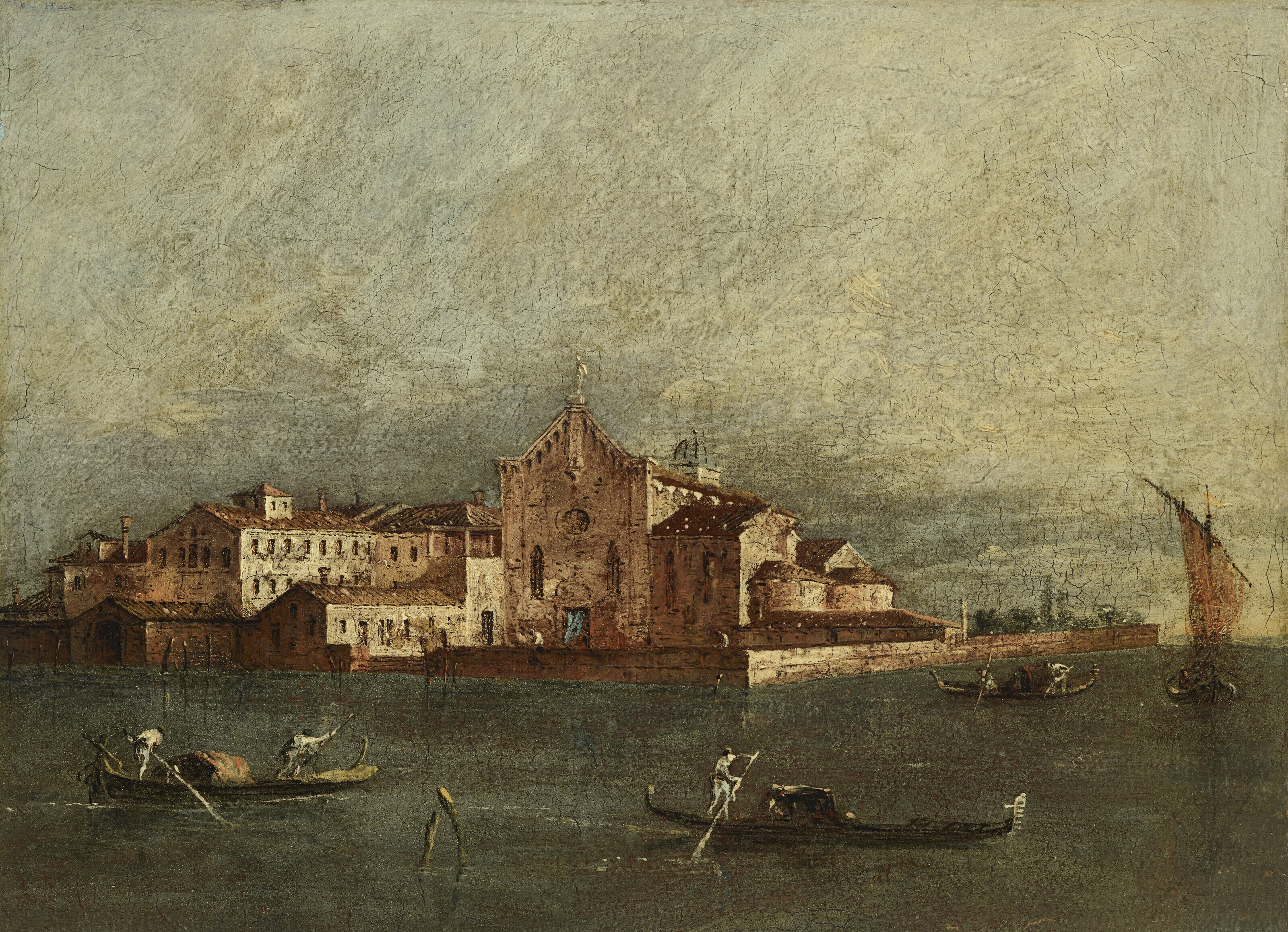 Francesco Guardi — Венеция, Изола Сан-Лаззаро-дельи-Армени; Венеция, Изола Сант-Элена, изображение 3