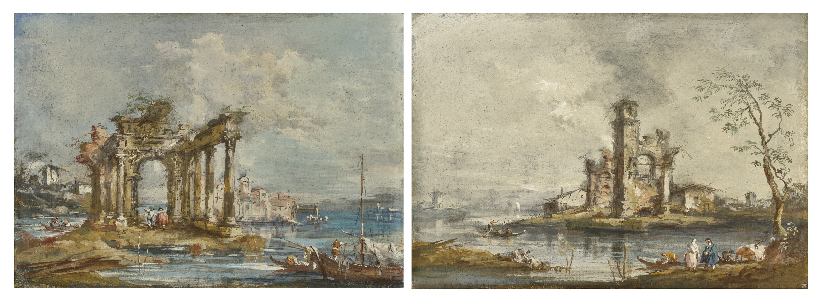 Francesco Guardi — Архитектурные капризы классических развалин Венецианского залива, изображение 1