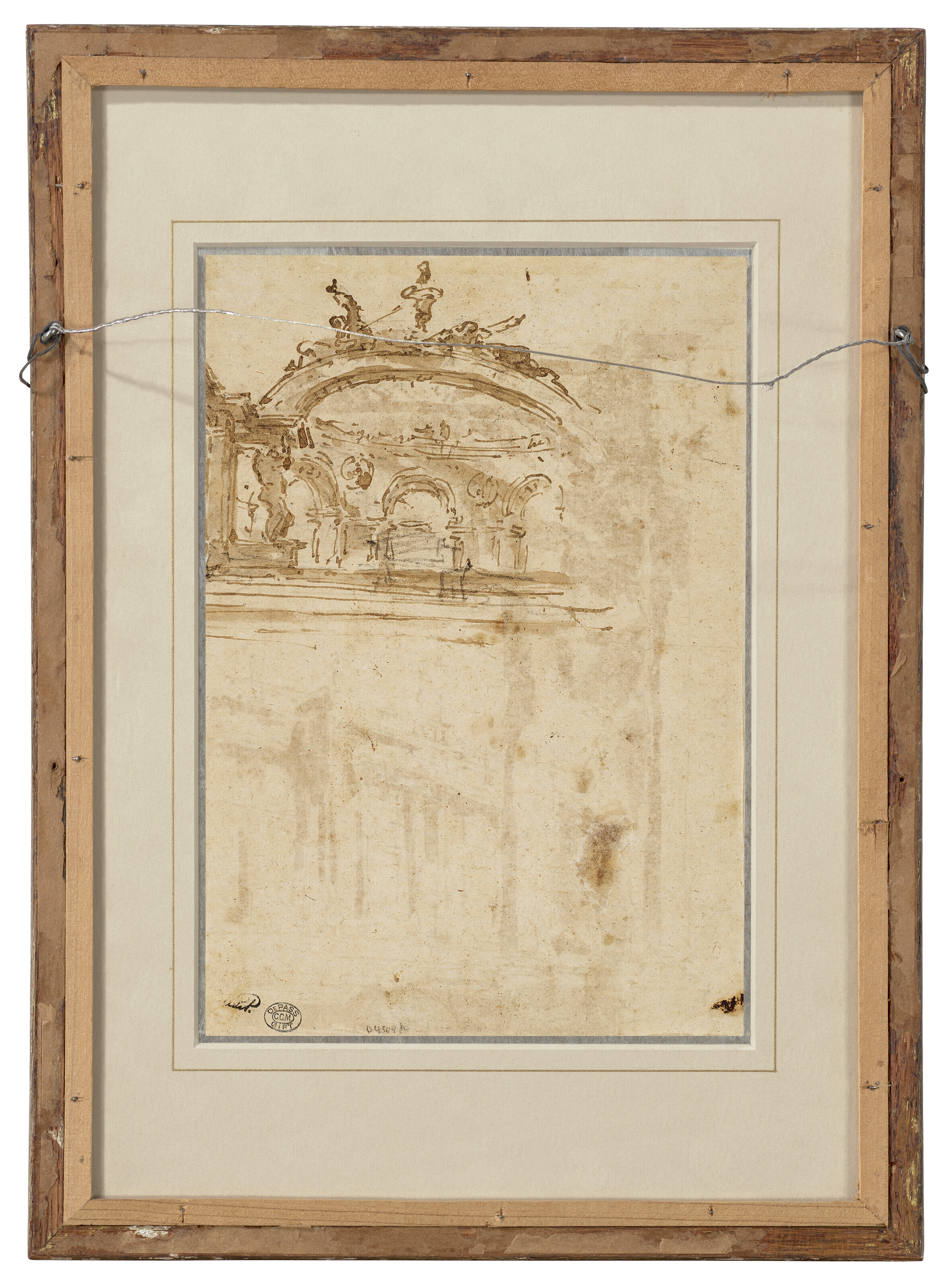 Francesco Guardi — Архитектурное каприччио с аркой и навесом (recto); Архитектурный этюд (verso), изображение 4