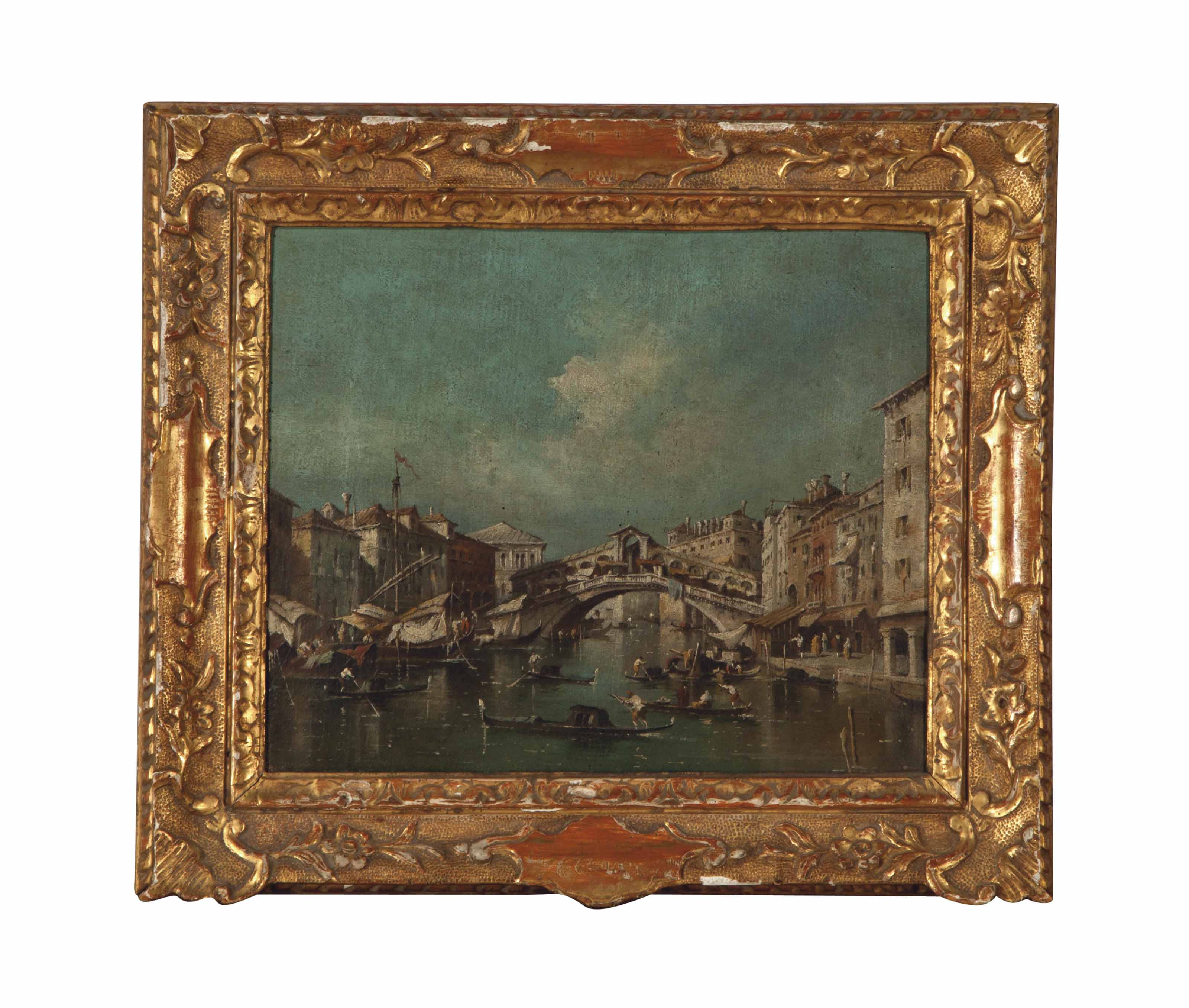 Francesco Guardi — Вид на мост Риальто на Большом канале в Венеции; и сопутствующая картина