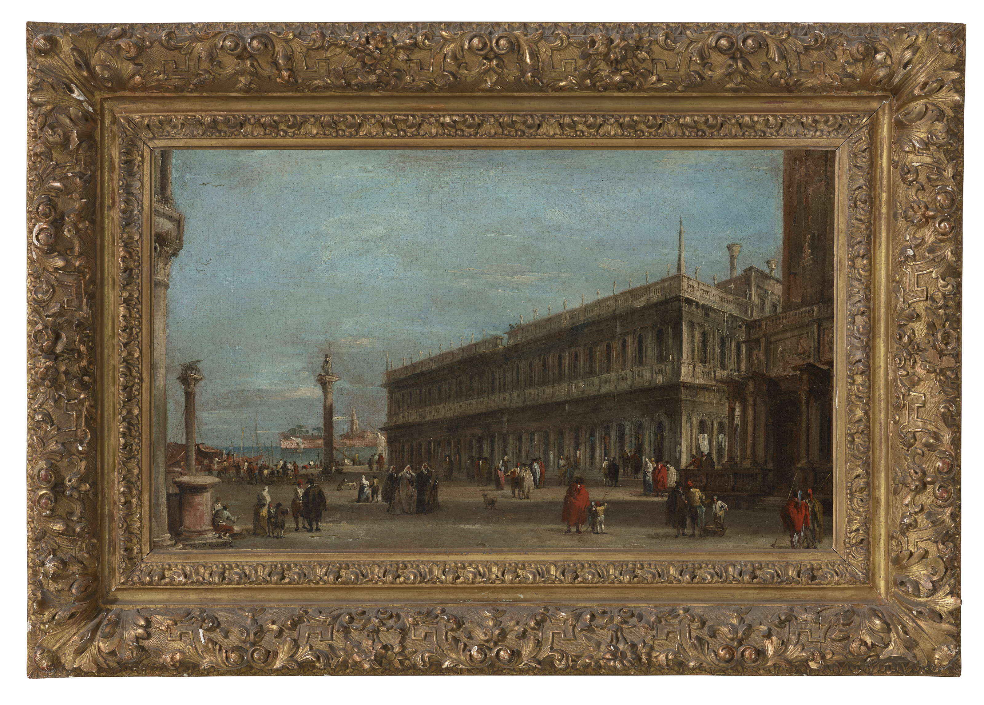 Francesco Guardi — Венеция, вид на Пьяццетту в сторону Либрерии, а за ней - восточная оконечность Джудекки., изображение 2
