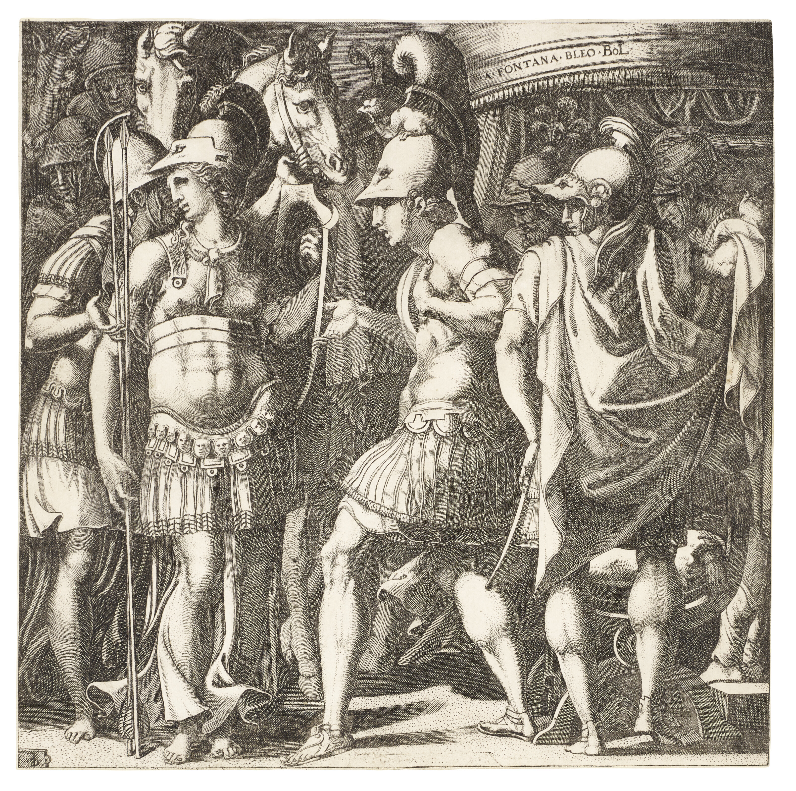 Francesco Primaticcio — Александр приветствует Талестрису и амазонок