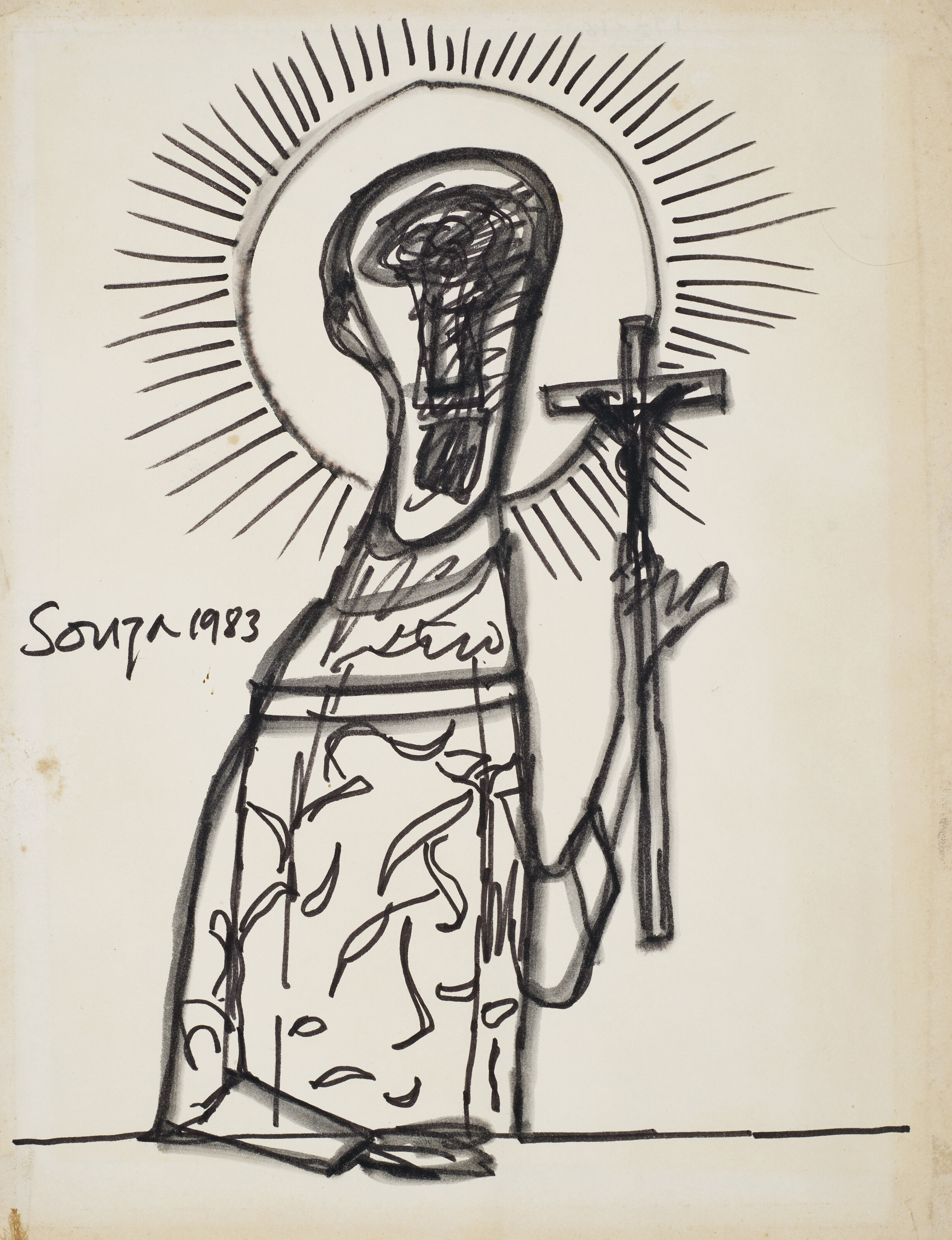 Francis Newton Souza — Без названия (Святой); Без названия (Глава), изображение 2