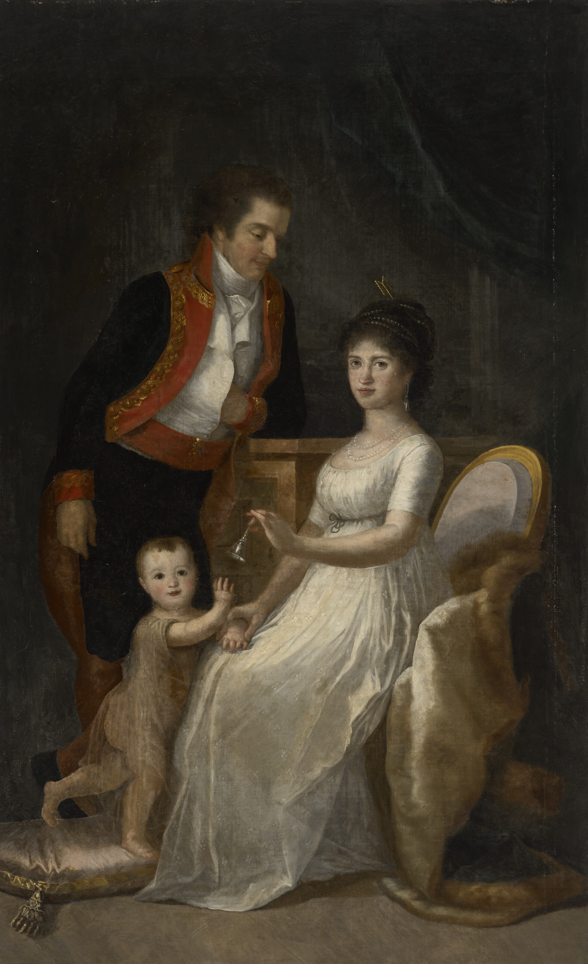 Francisco Toledo — Дон Франсиско де Борха Альварес де Толедо-и-Гонзага (1763-1821), 12-й маркиз Вильяфранка и 16-й герцог Медина-Сидония, и донья Мария Томас Палафокс Портокарреро (1780-1835), маркиза Вильяфранка и герцогиня Медина-Сидония, с их первенцем, сыном Франсиско Альваресом де Толедо-и-Палафокс (1799-1816).
