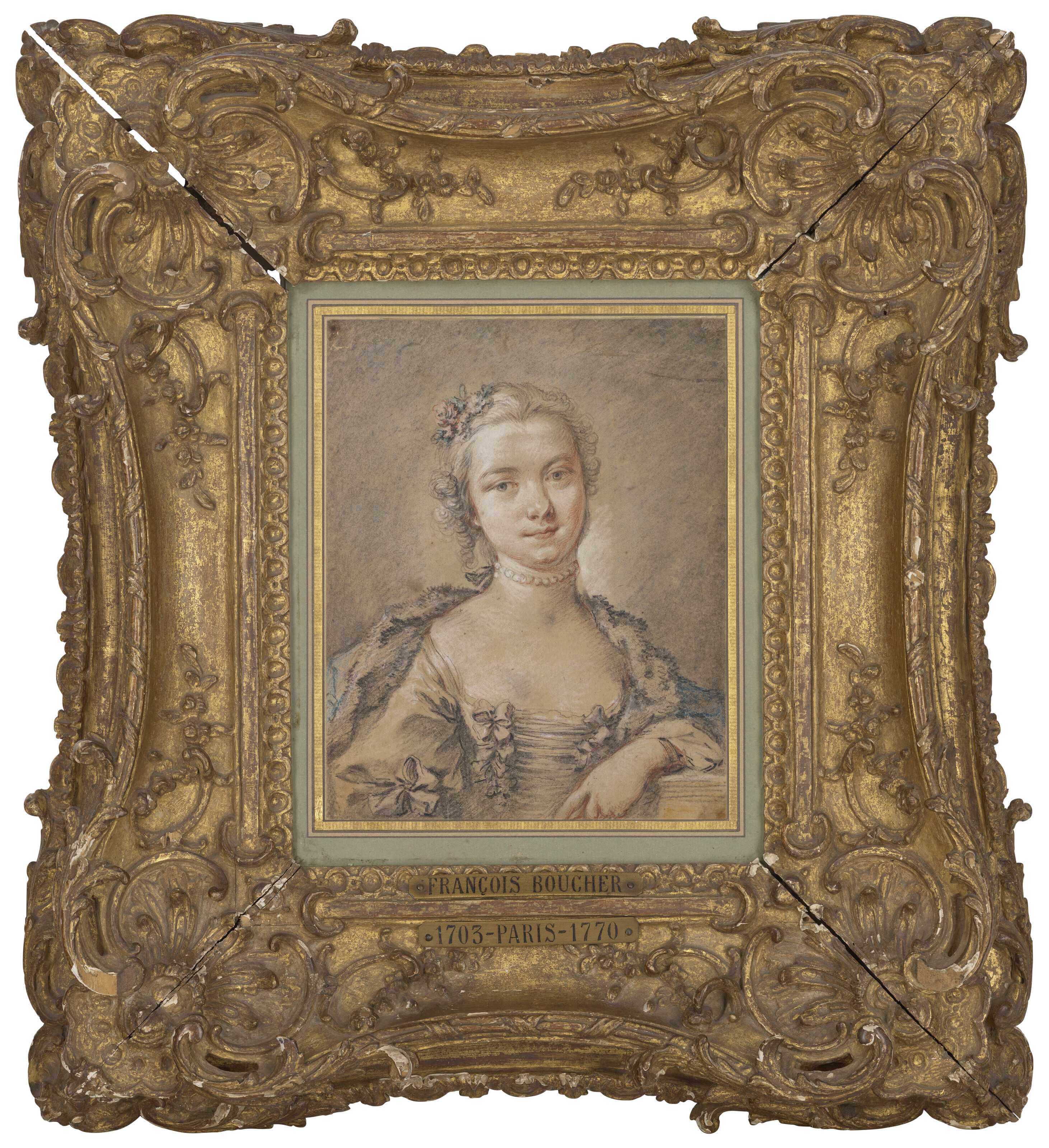 François Boucher — Портрет молодой женщины, во весь рост, по традиции идентифицируемой как Жюстин Фавар, изображение 2