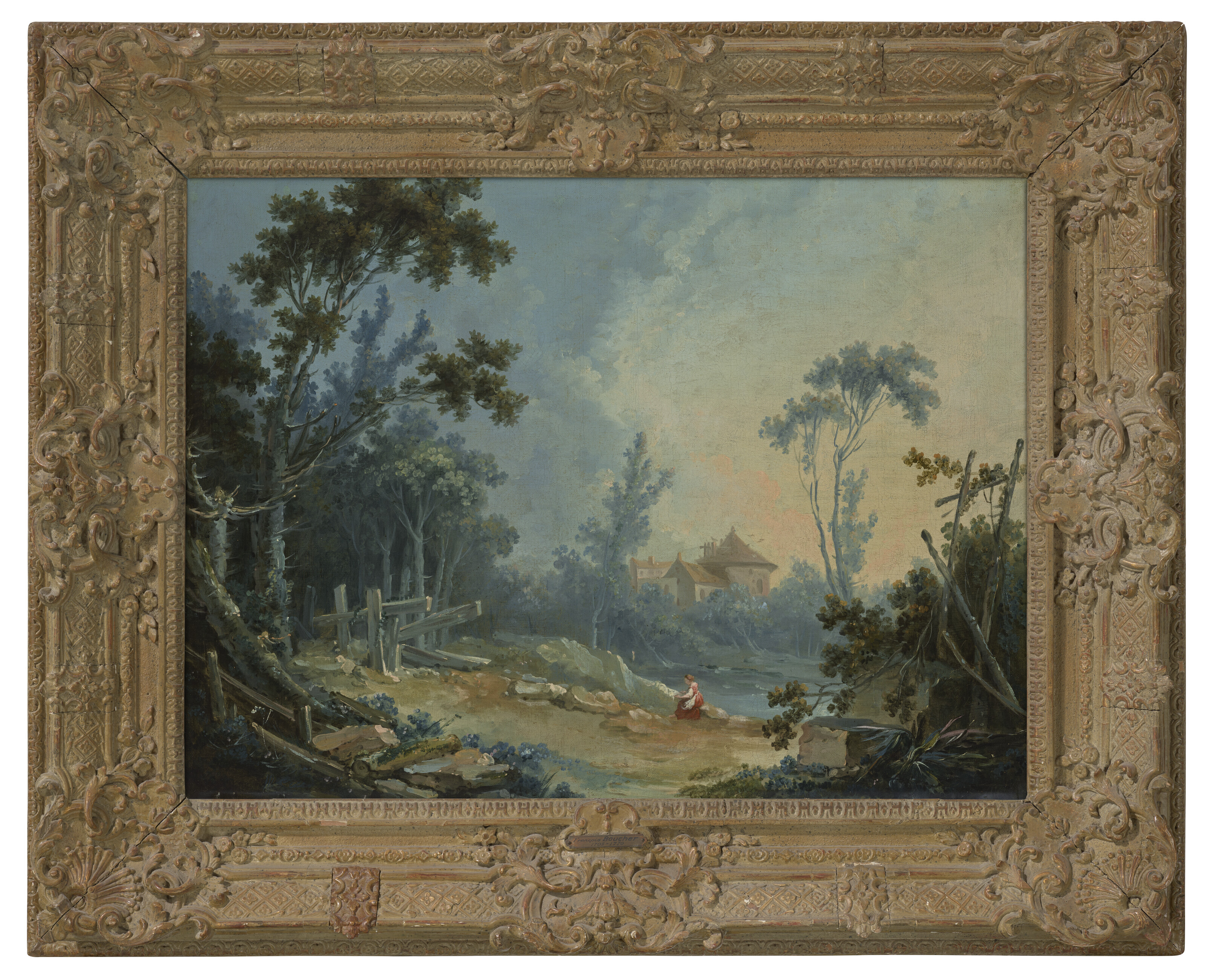 François Boucher — Лесистый пейзаж со зданиями вдалеке, изображение 2