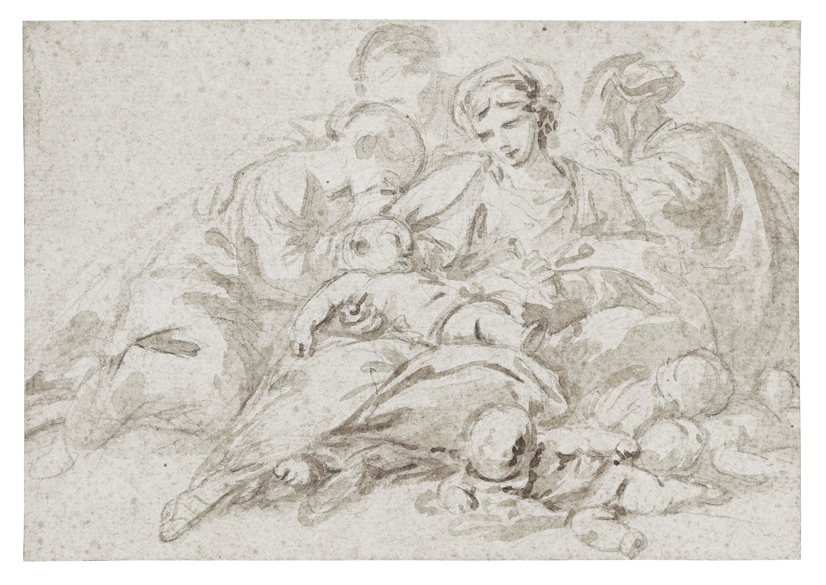 François Boucher — Скорбящие женщины с детьми готовятся к массовому убийству невинных