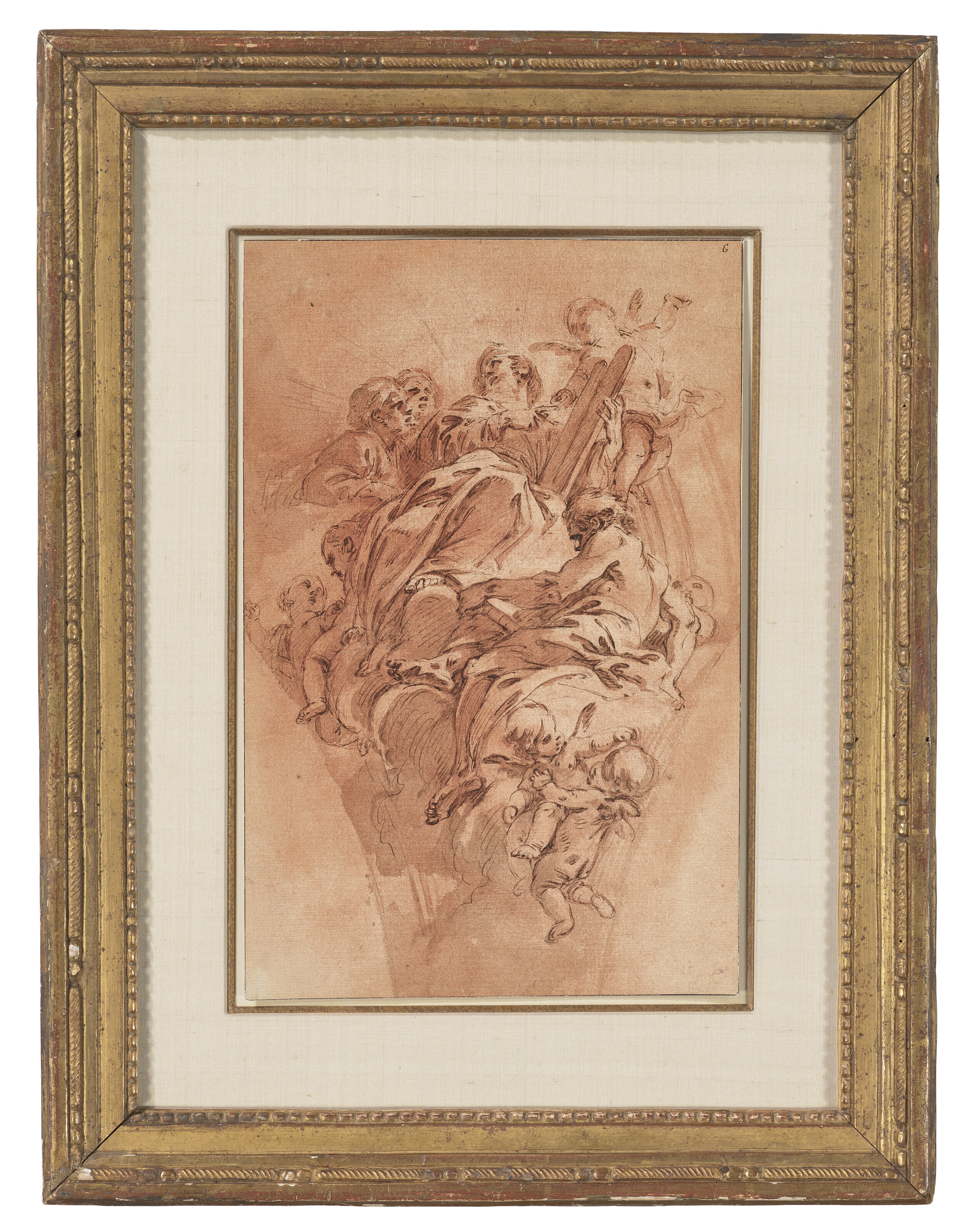 François Boucher — Подвеска с Моисеем, окруженным ангелами, путти и пророками, после Бачиччо, изображение 2
