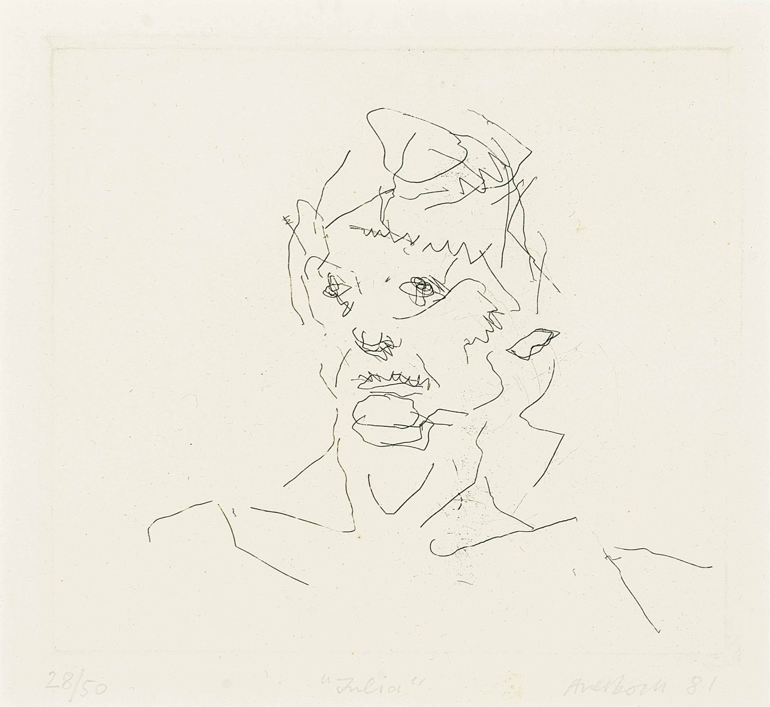 Frank Auerbach — Джулия, автор: "Шесть гравюр с изображением голов" (Мальборо, 14)
