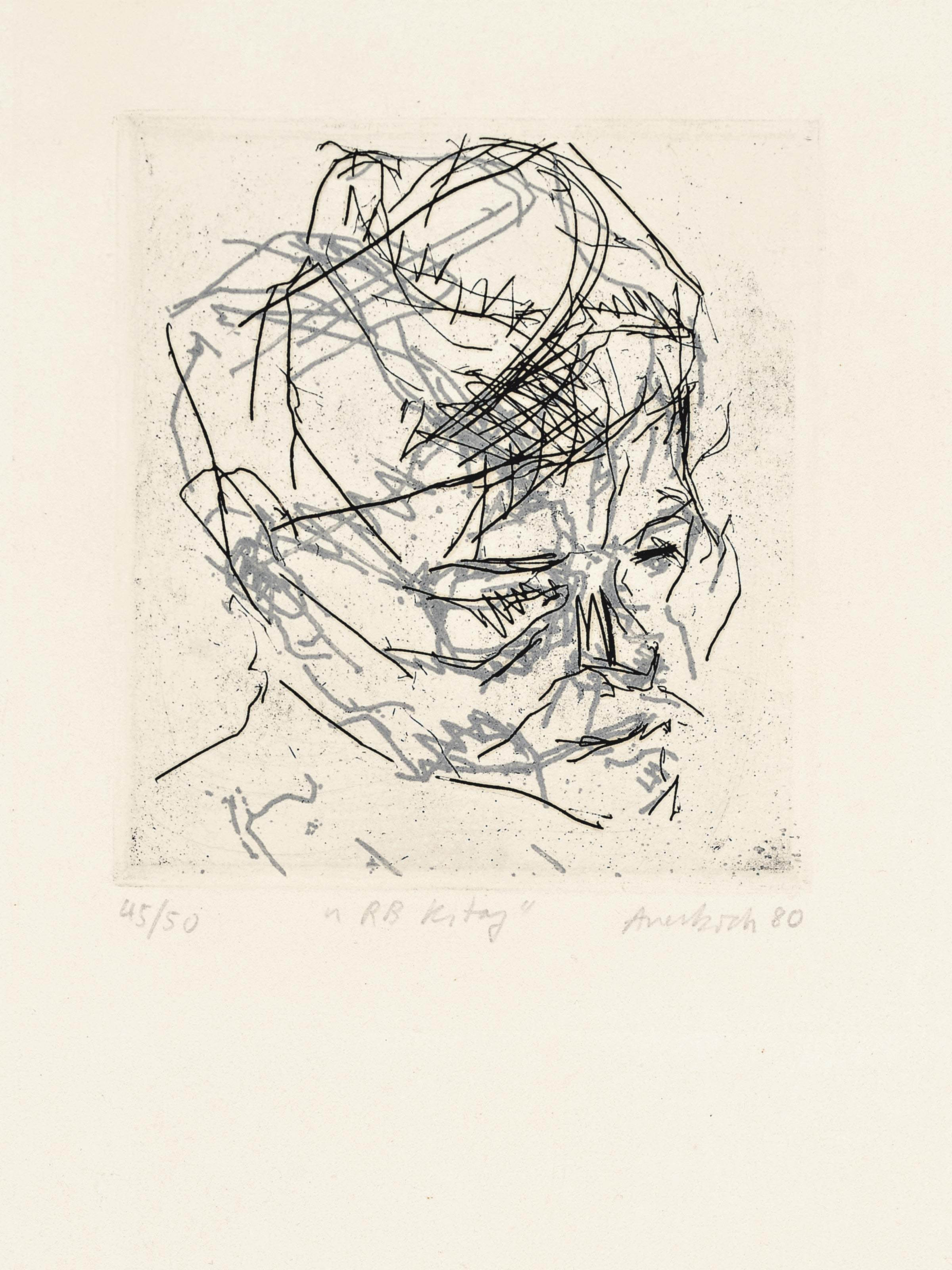 Frank Auerbach — Р.Б. Китай, автор: Шесть гравюр с изображением голов (Marlborough Graphics 10)