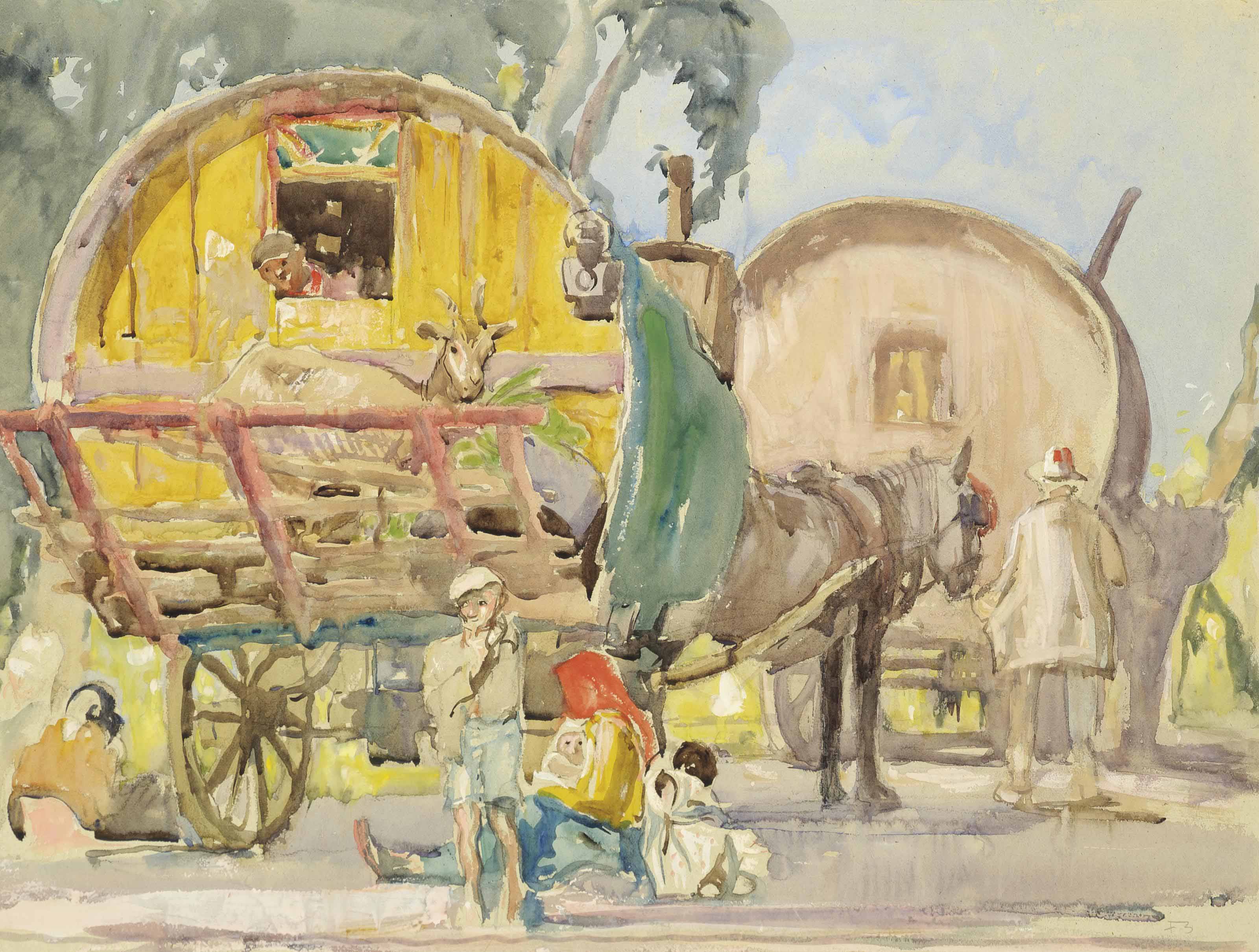 Frank Brangwyn — Цыганские караваны