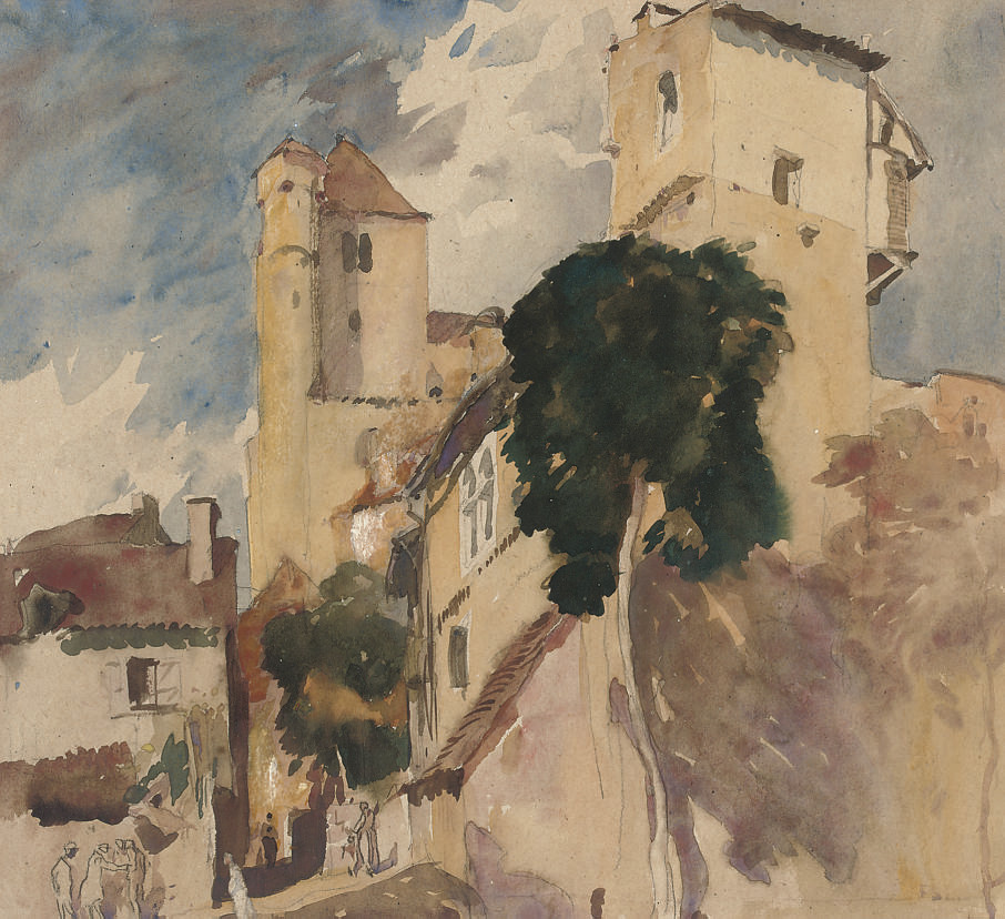 Frank Brangwyn — Уличная сценка в Каоре, Франция