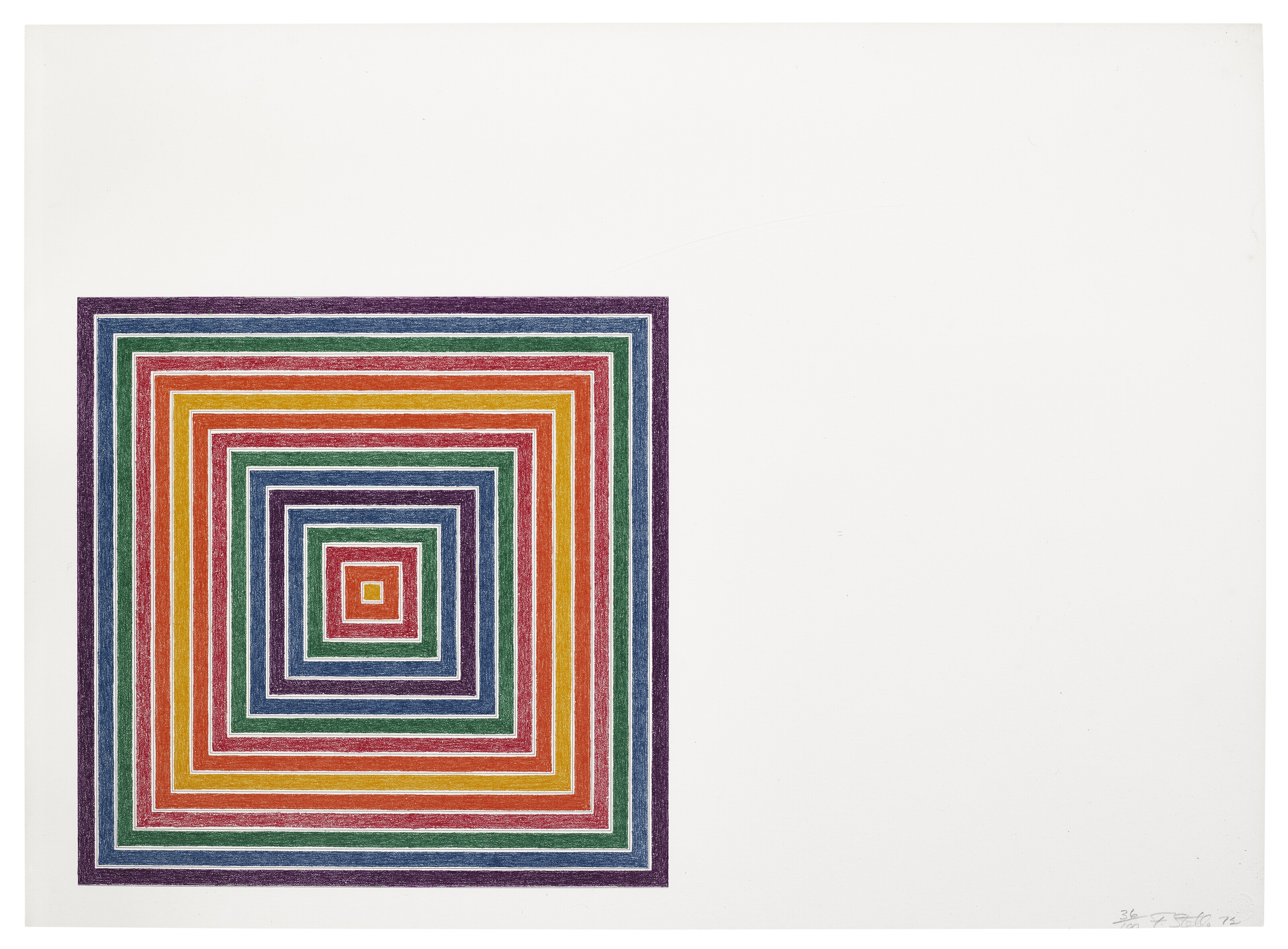 Frank Stella — Разноцветные квадраты I : два отпечатка, изображение 3