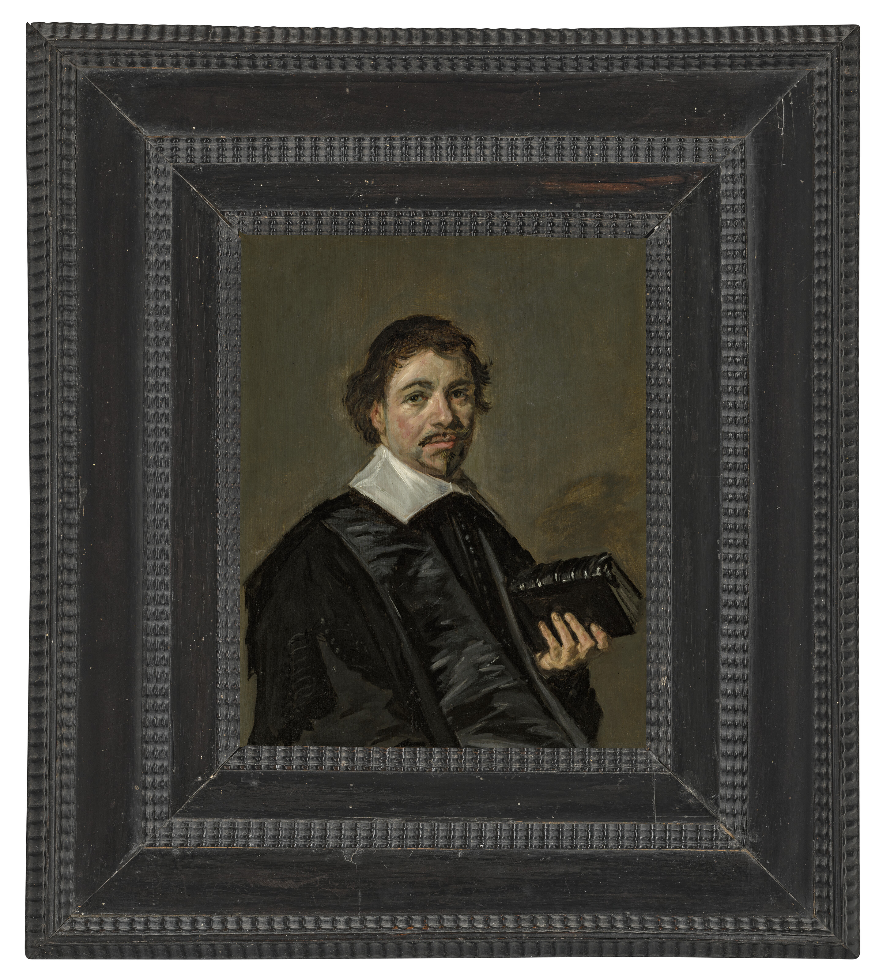 Frans Hals — Портрет Йоханнеса Хорнбека (1617-1666), в полный рост, в черном платье, с книгой в руках, изображение 2