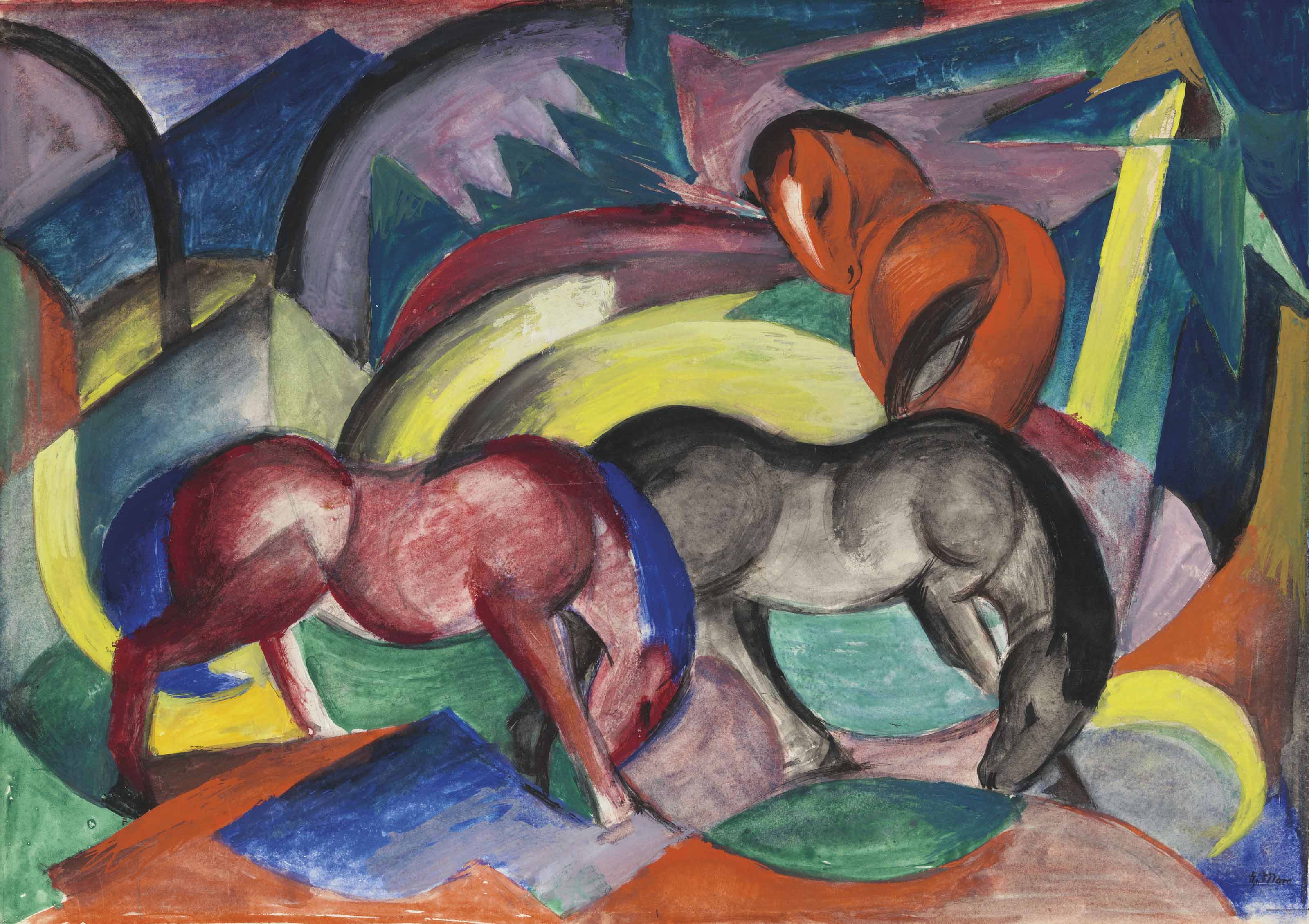 Franz Marc — Дрей Пферде