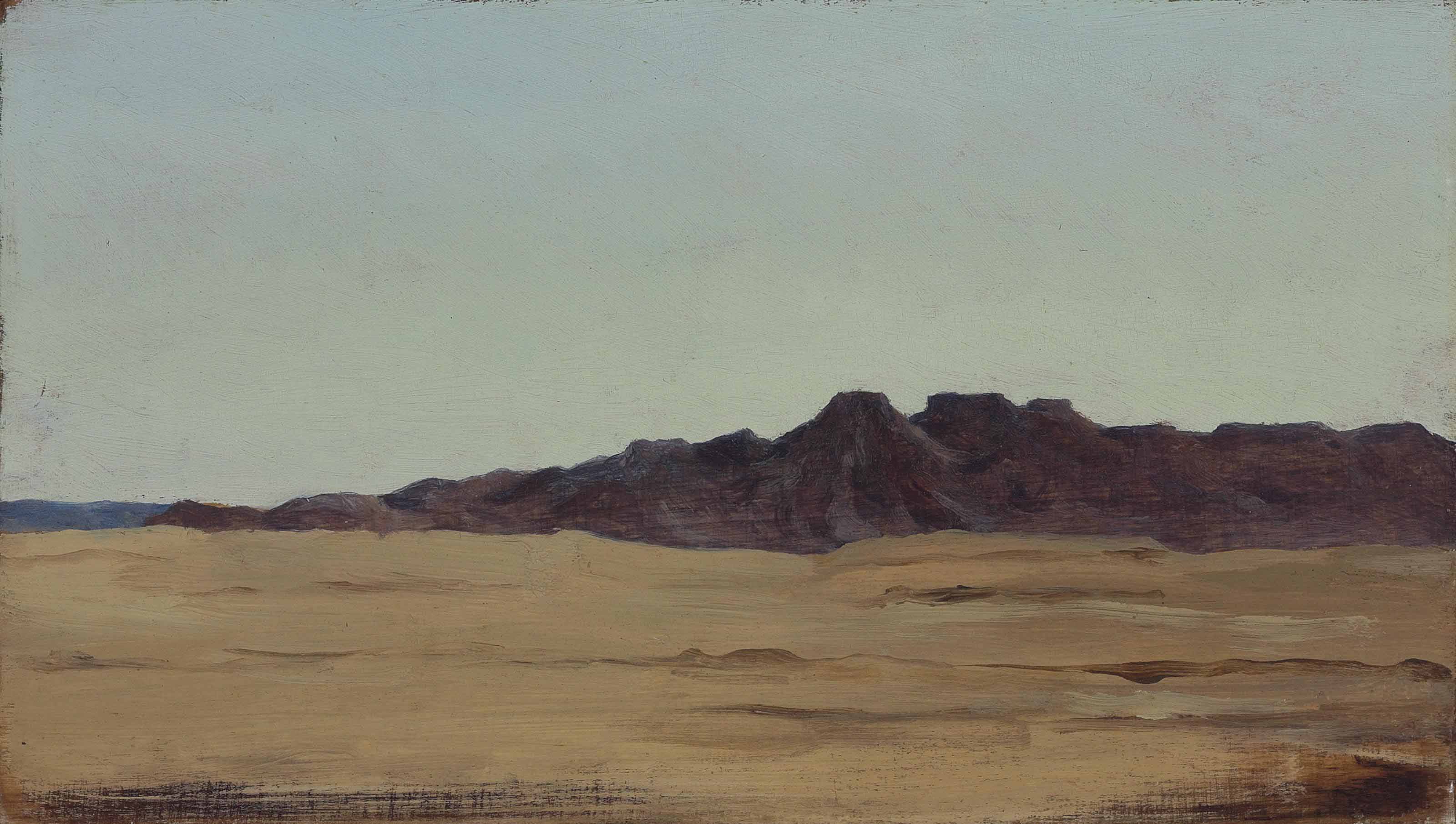 Frederic Leighton — Исследование ландшафта, утреннее (справа); и исследование холмов (сзади)
