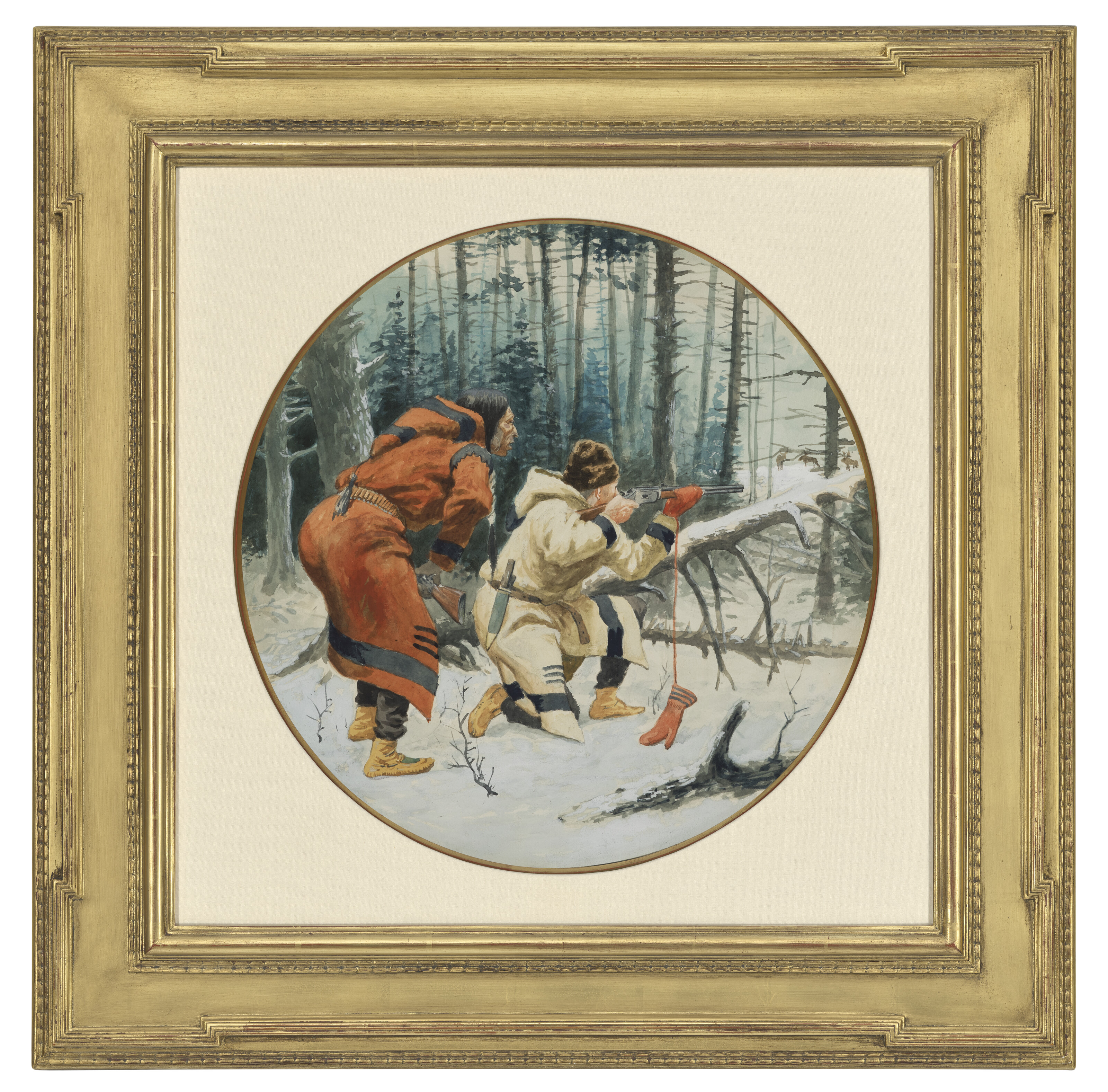 Frederic Remington — Охотники зимой, изображение 2