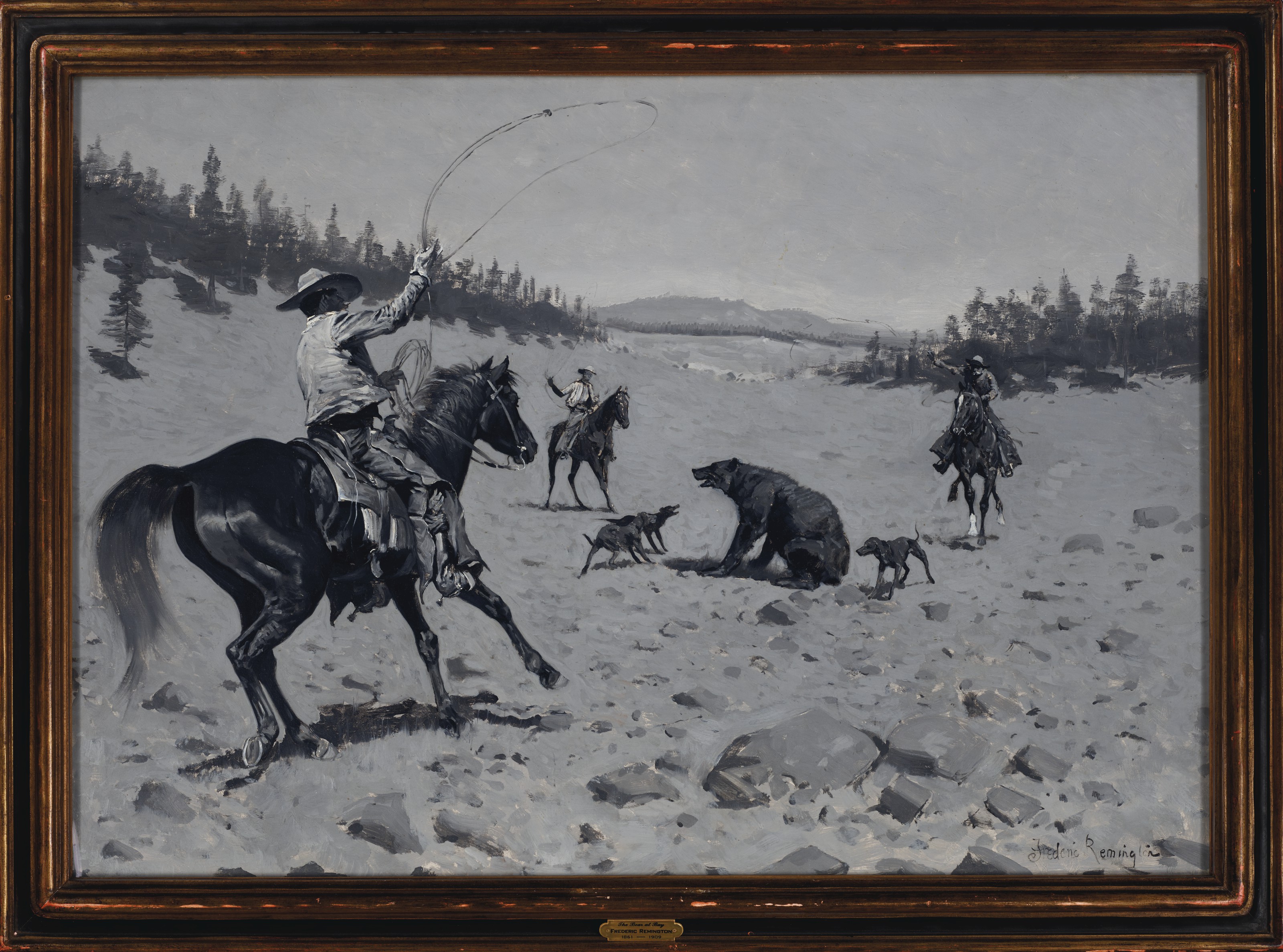 Frederic Remington — Медведь в загоне (загоняет гризли), изображение 2