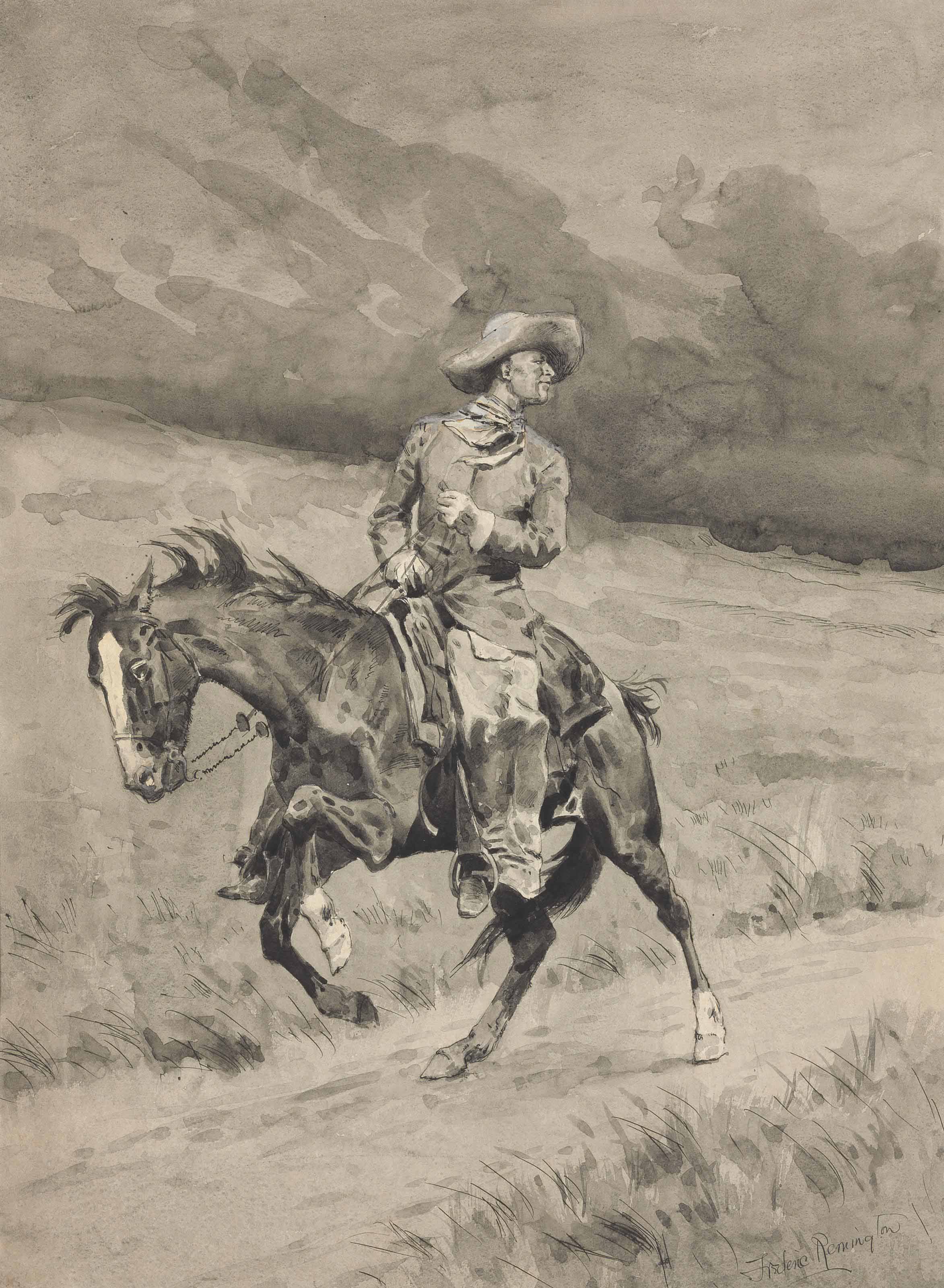 Frederic Remington — "Это был Один из Них...Который заставил Его Так Внезапно придержать лошадь"