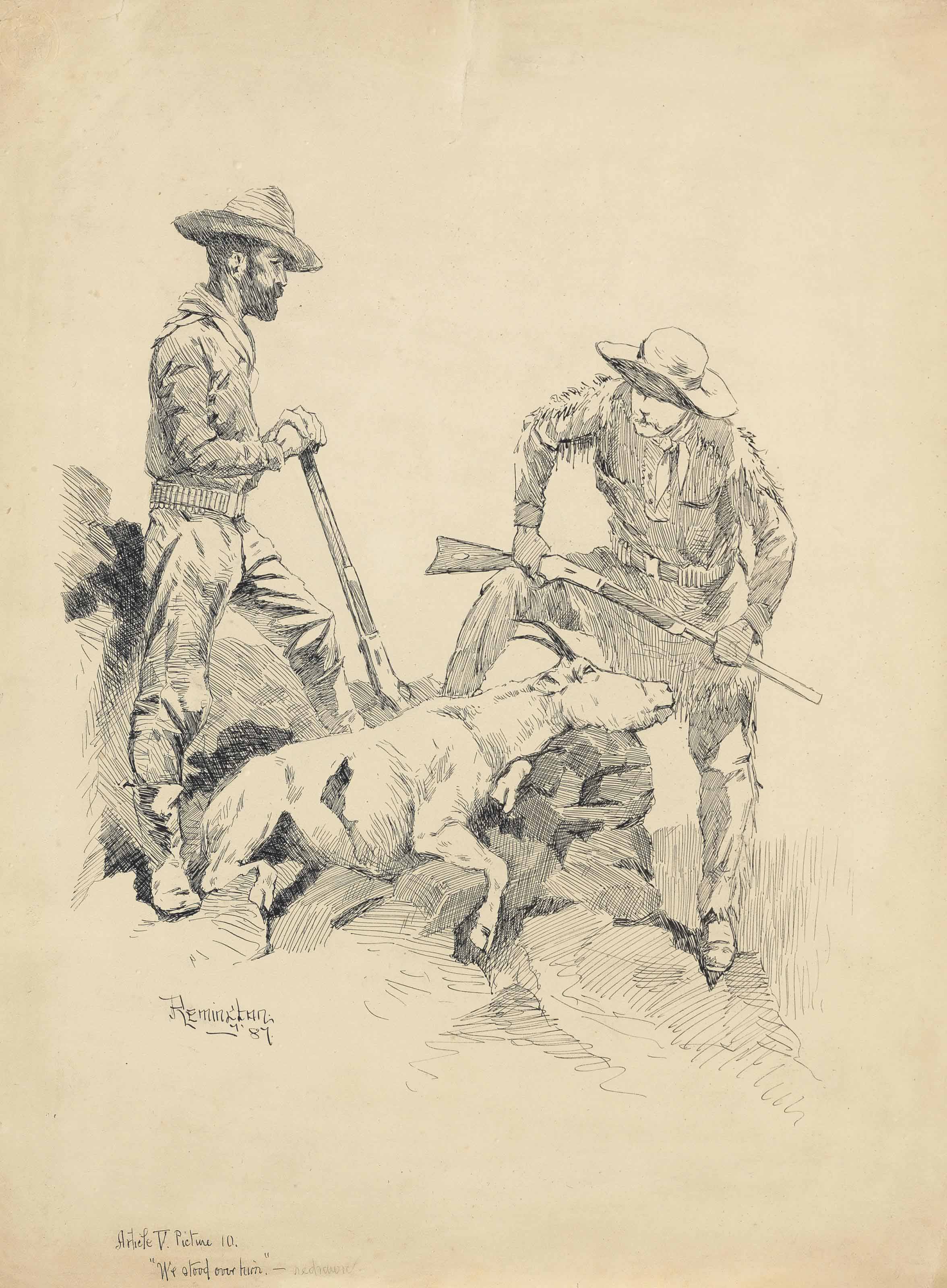 Frederic Remington — "Последний выстрел (Мы стояли над Ним)"