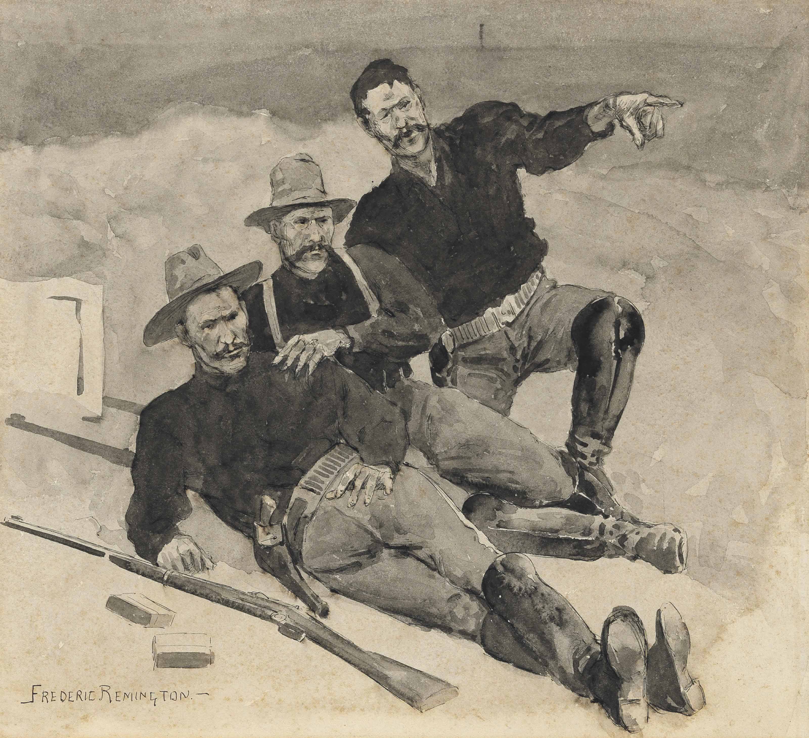 Frederic Remington — "Новости о колонне помощи - слушаем призыв офицеров"