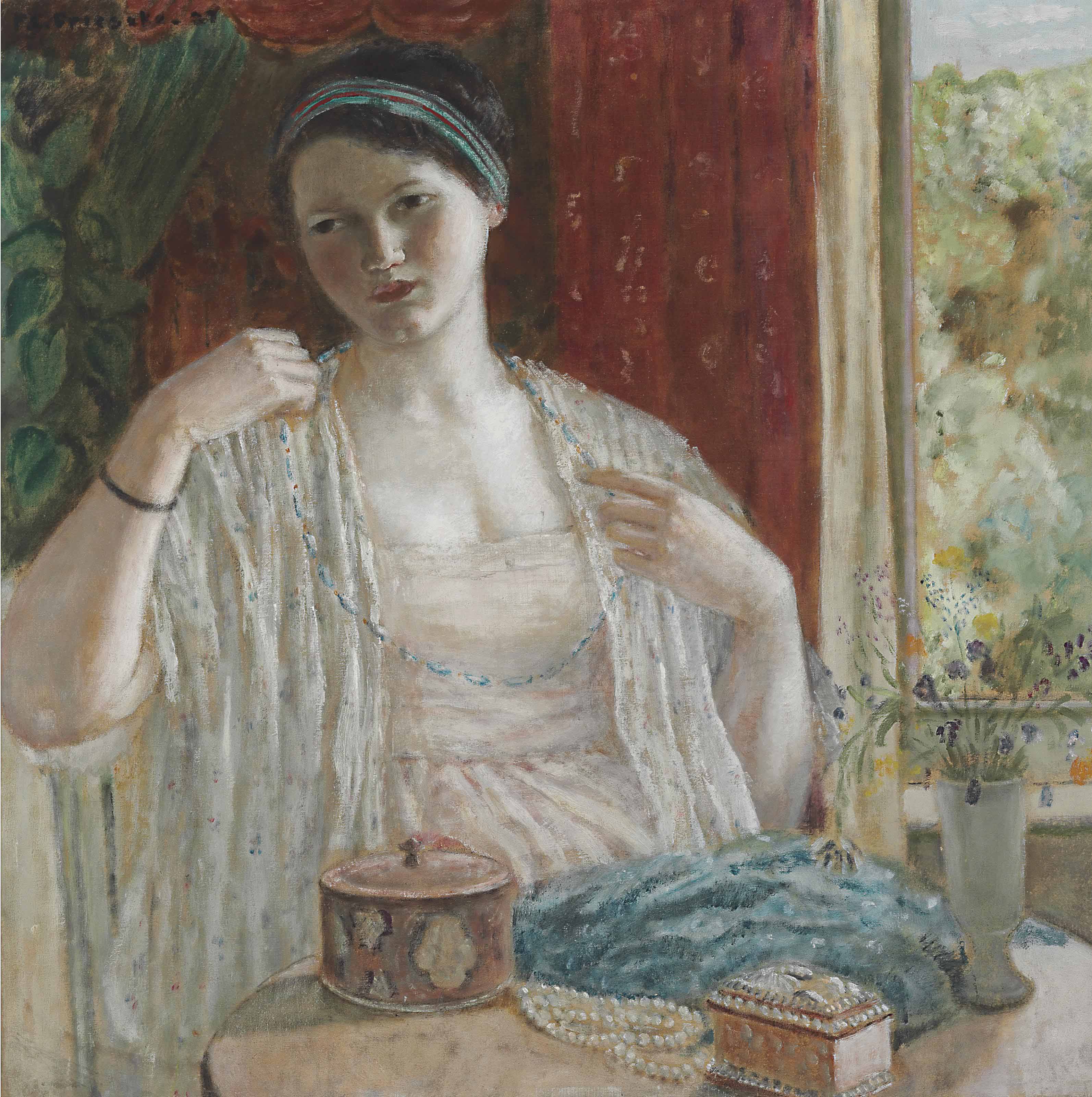 Frederick Carl Frieseke — Девушка с ожерельем