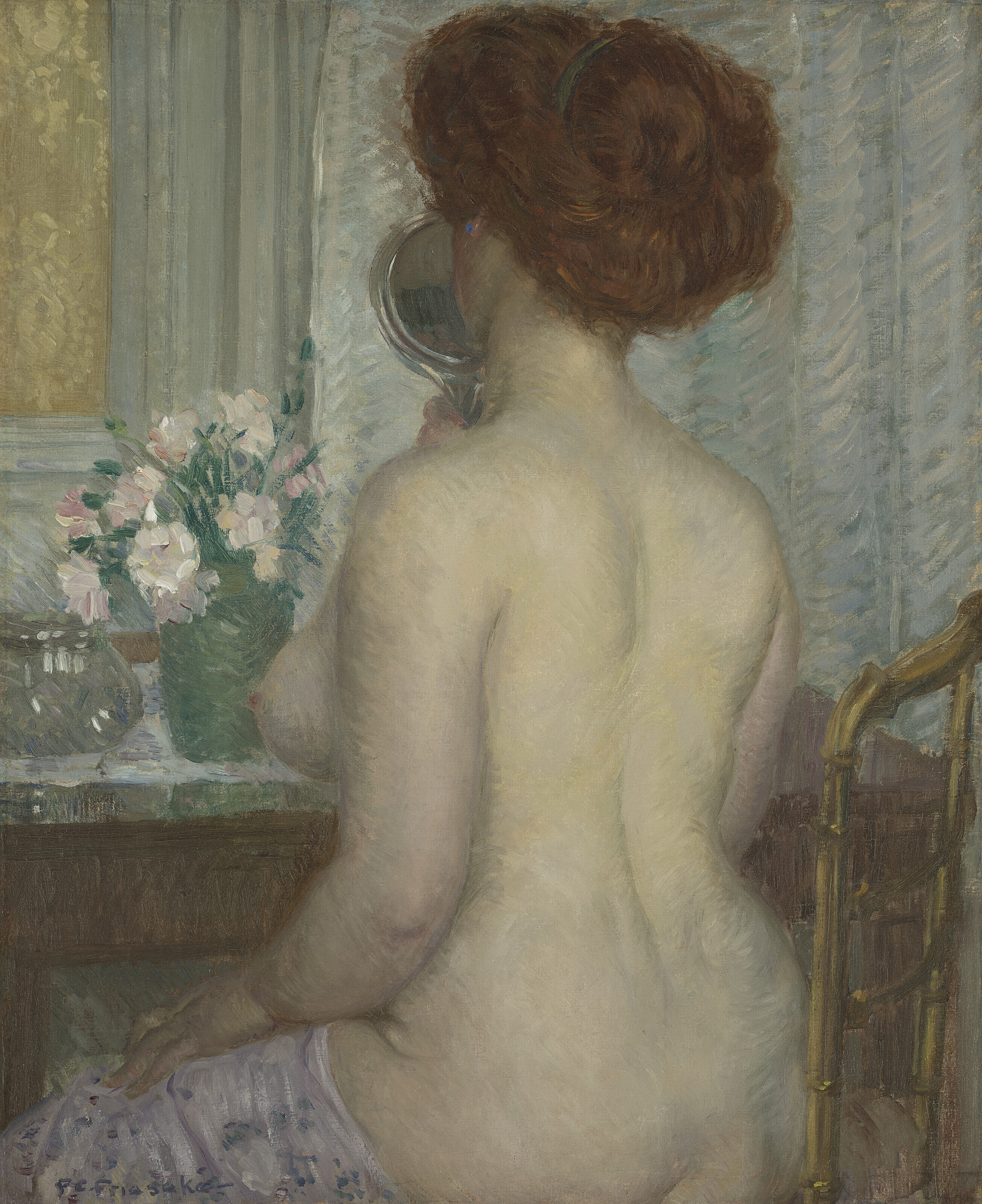 Frederick Carl Frieseke — Женщина за туалетным столиком