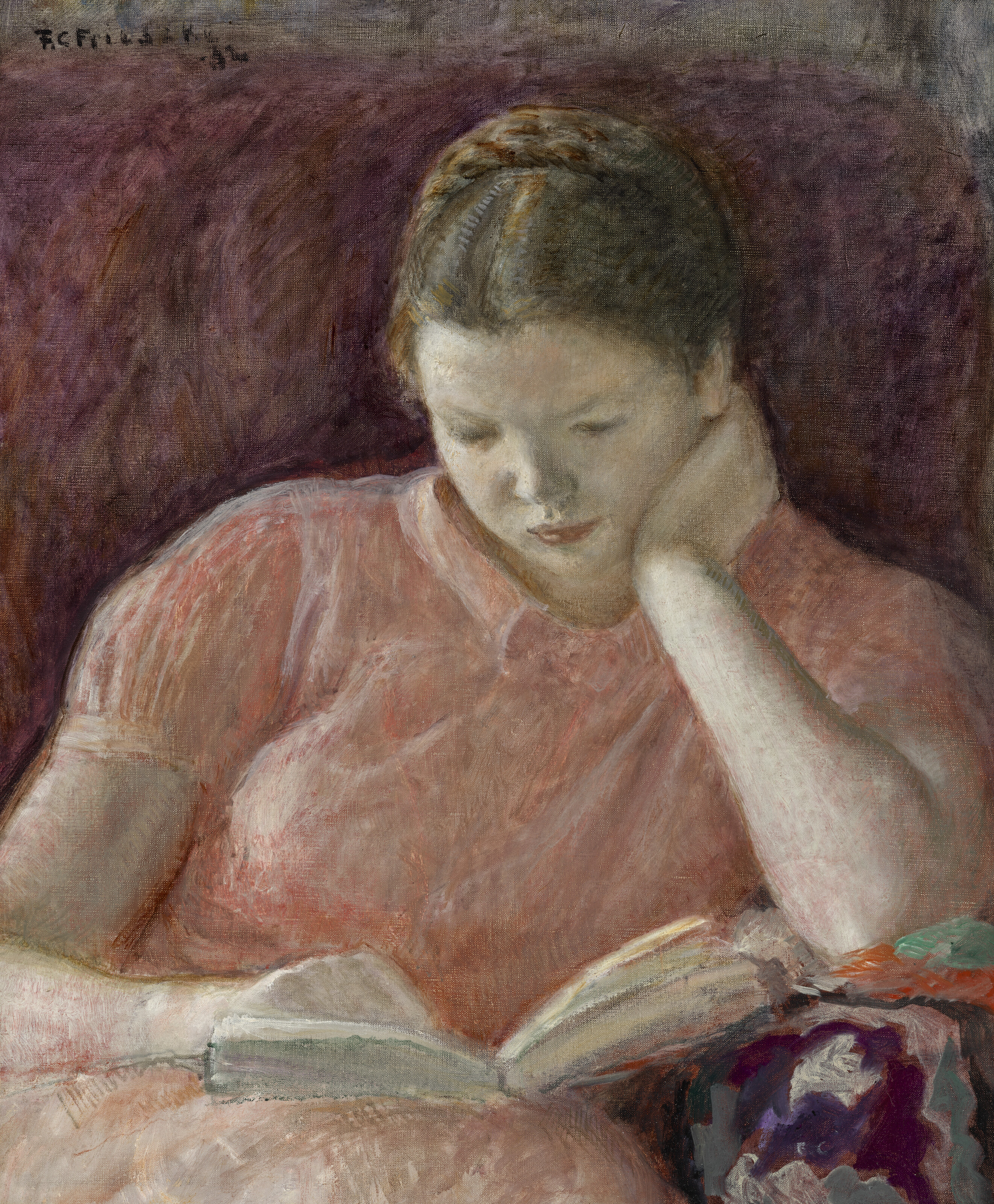 Frederick Carl Frieseke — Девушка читает книгу