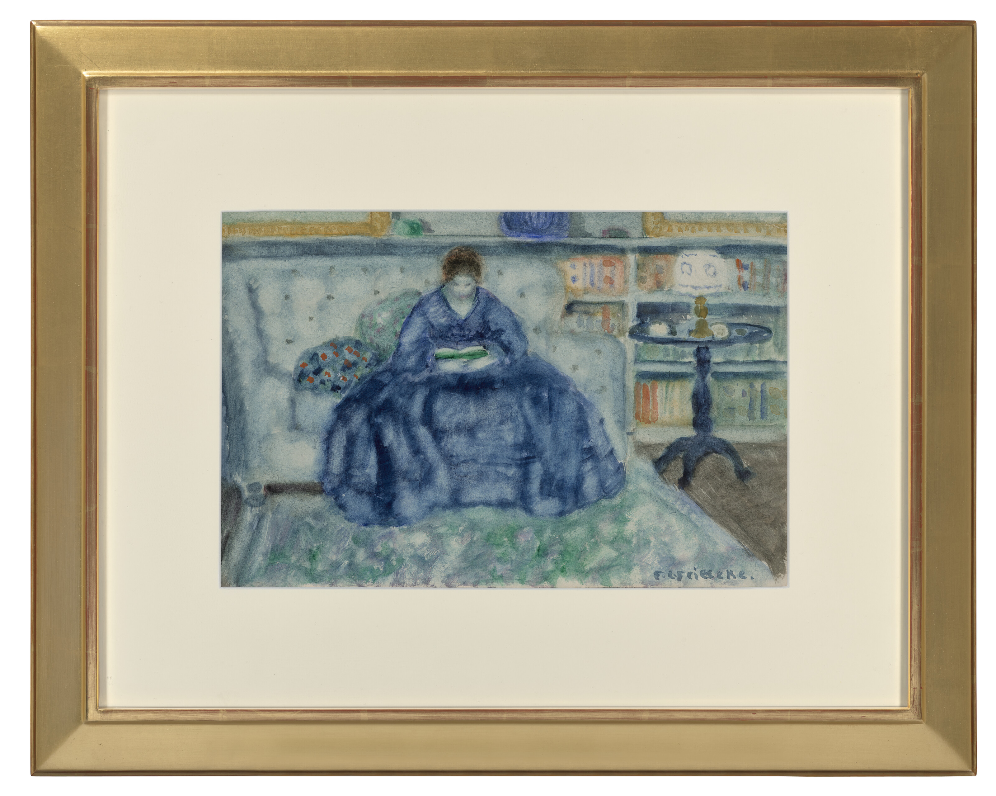 Frederick Carl Frieseke — Голубое платье, Живерни, изображение 2