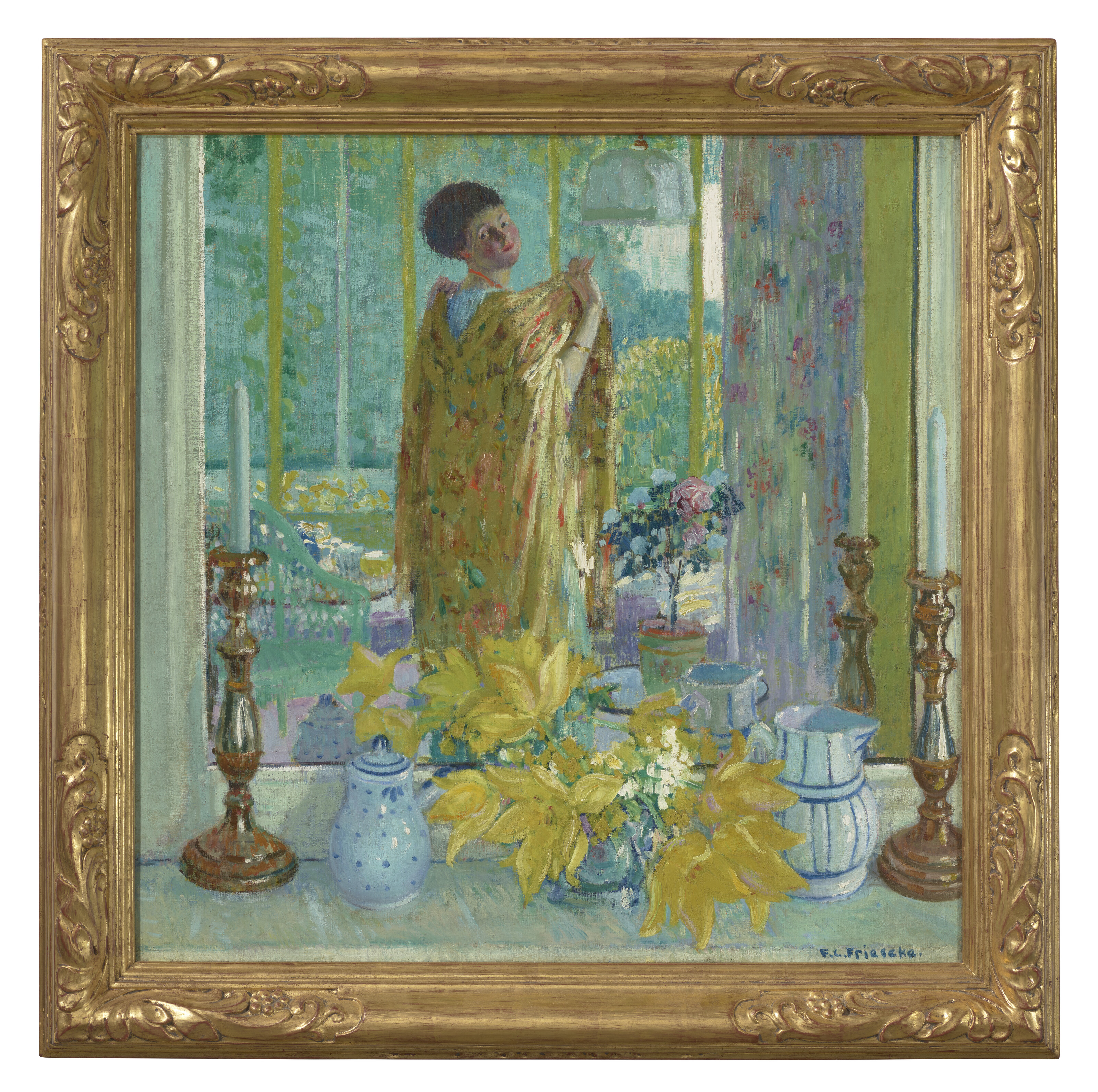 Frederick Carl Frieseke — Желтые тюльпаны, изображение 3