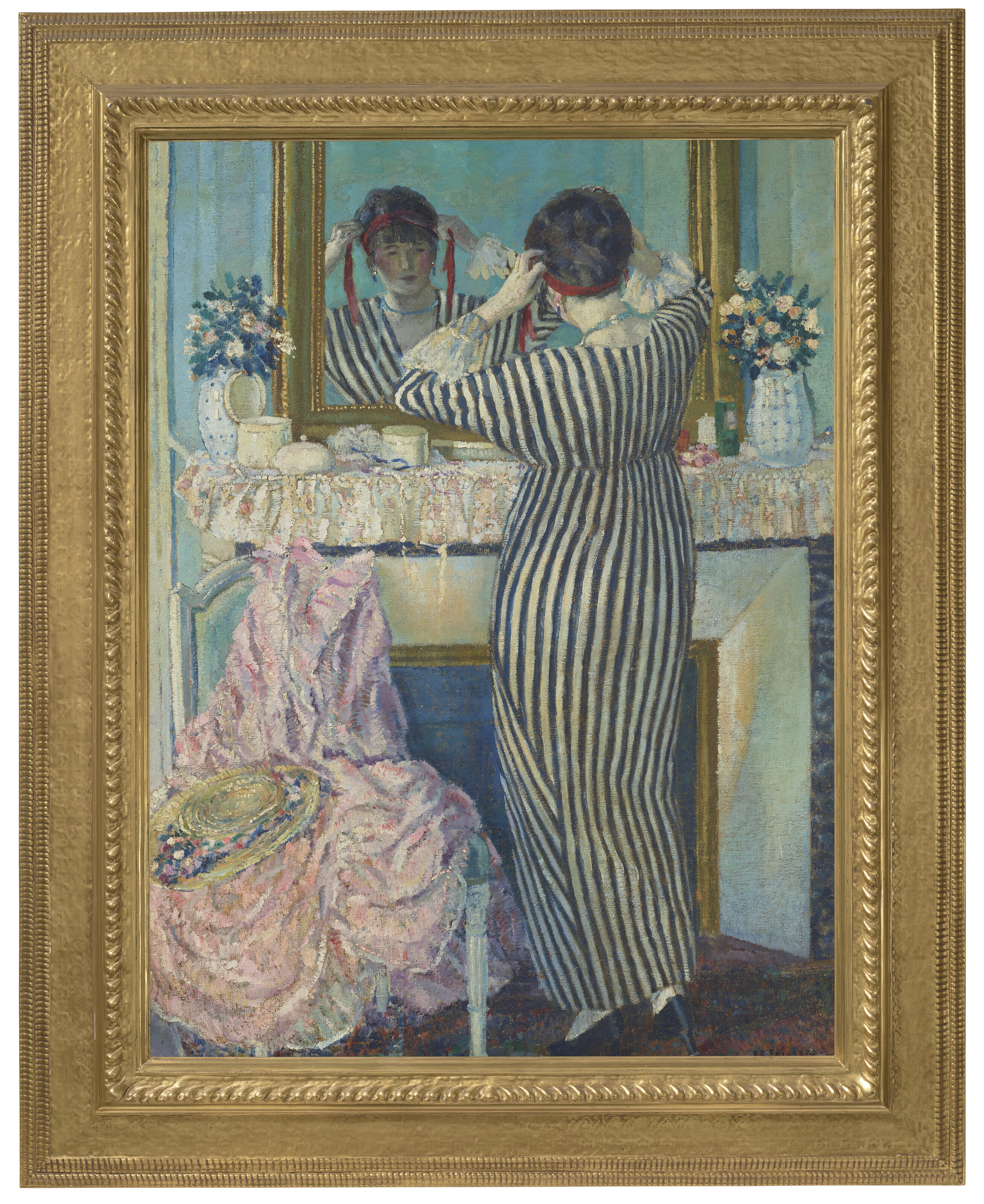 Frederick Carl Frieseke — Девушка, укладывающая Волосы (Девушка, поправляющая Головной убор), изображение 2