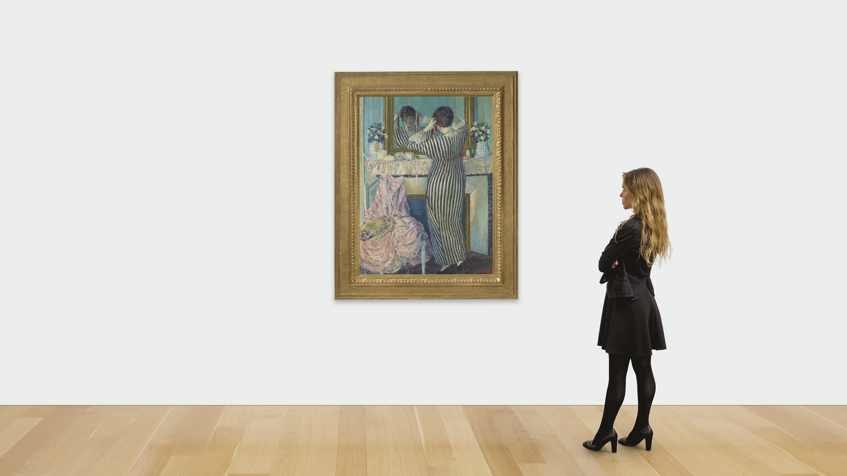 Frederick Carl Frieseke — Девушка, укладывающая Волосы (Девушка, поправляющая Головной убор), изображение 4