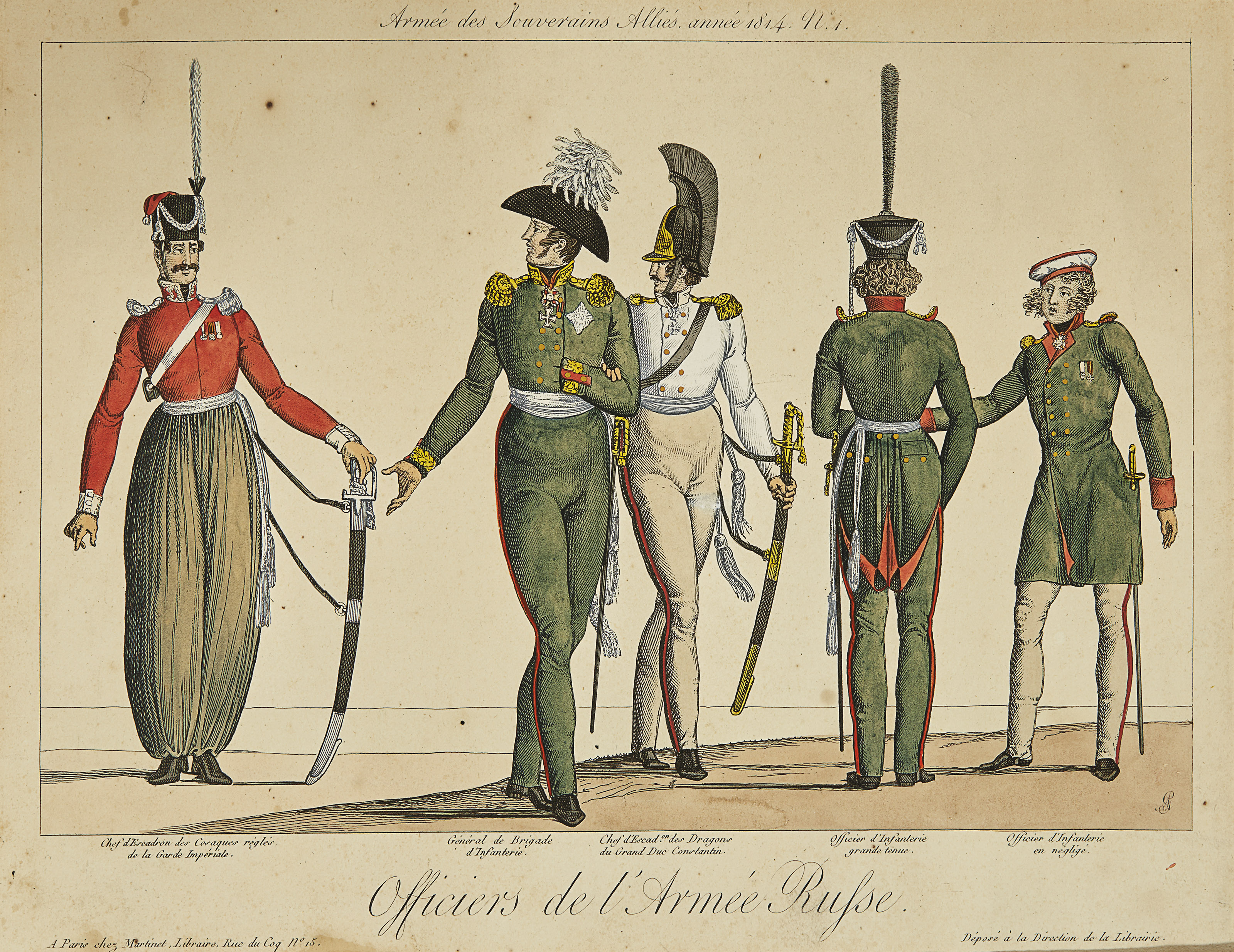 French School — Армия суверенных союзников. Год 1814: Офицеры русской армии, № 1 и солдаты русской армии, № 2., изображение 2