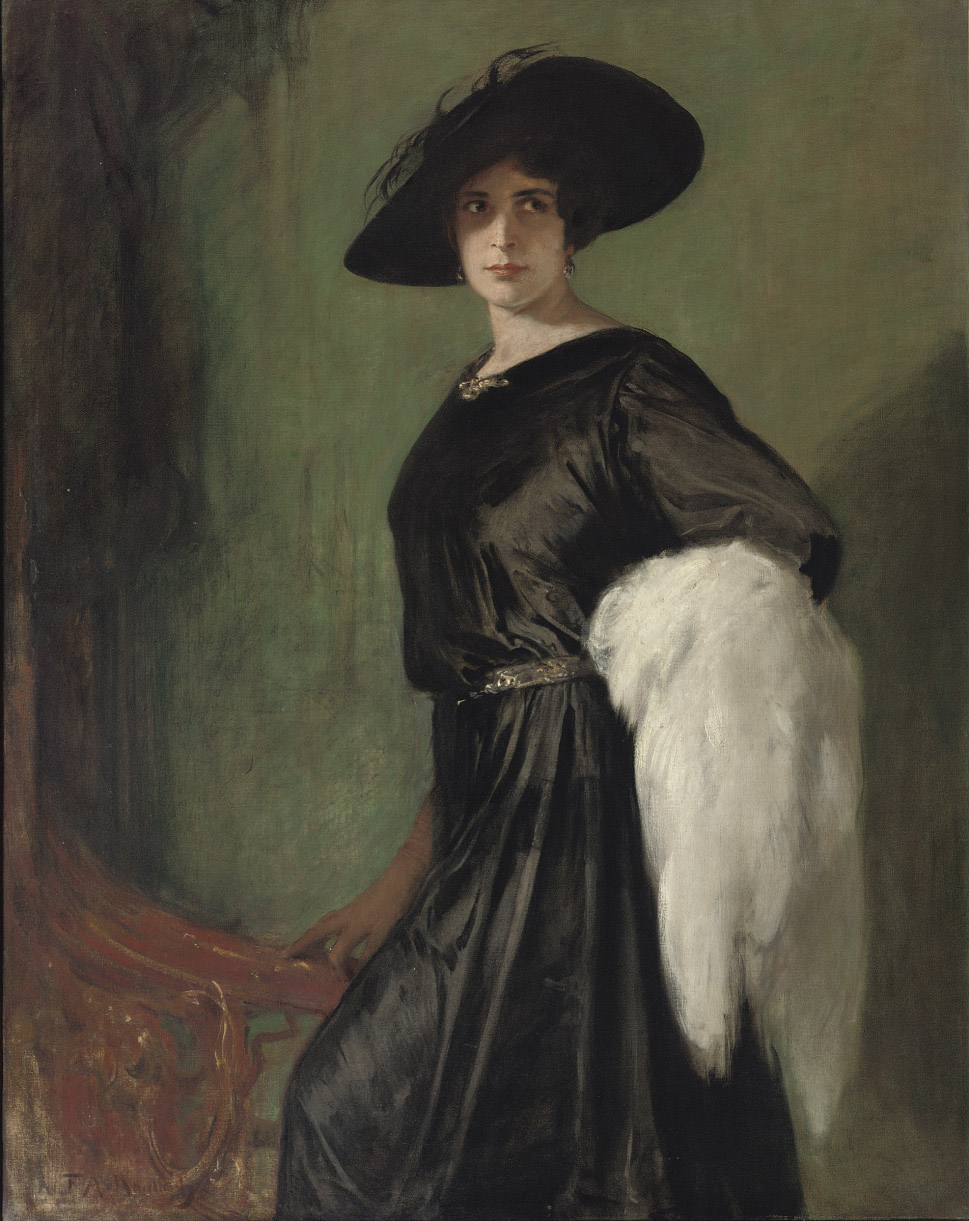 Friedrich — Портрет актрисы Ханны Ральф (1885-1978), стоящей в три четверти роста и держащей в руках белую шаль