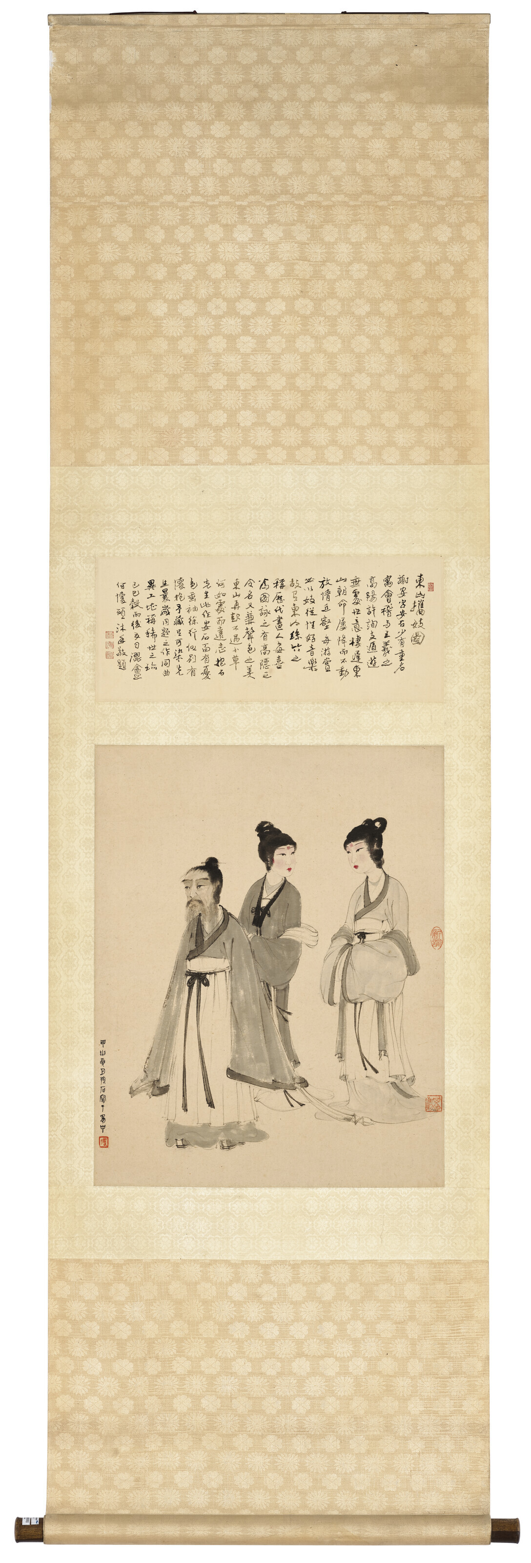 Fu Baoshi — Се Ань с двумя своими наложницами, изображение 2