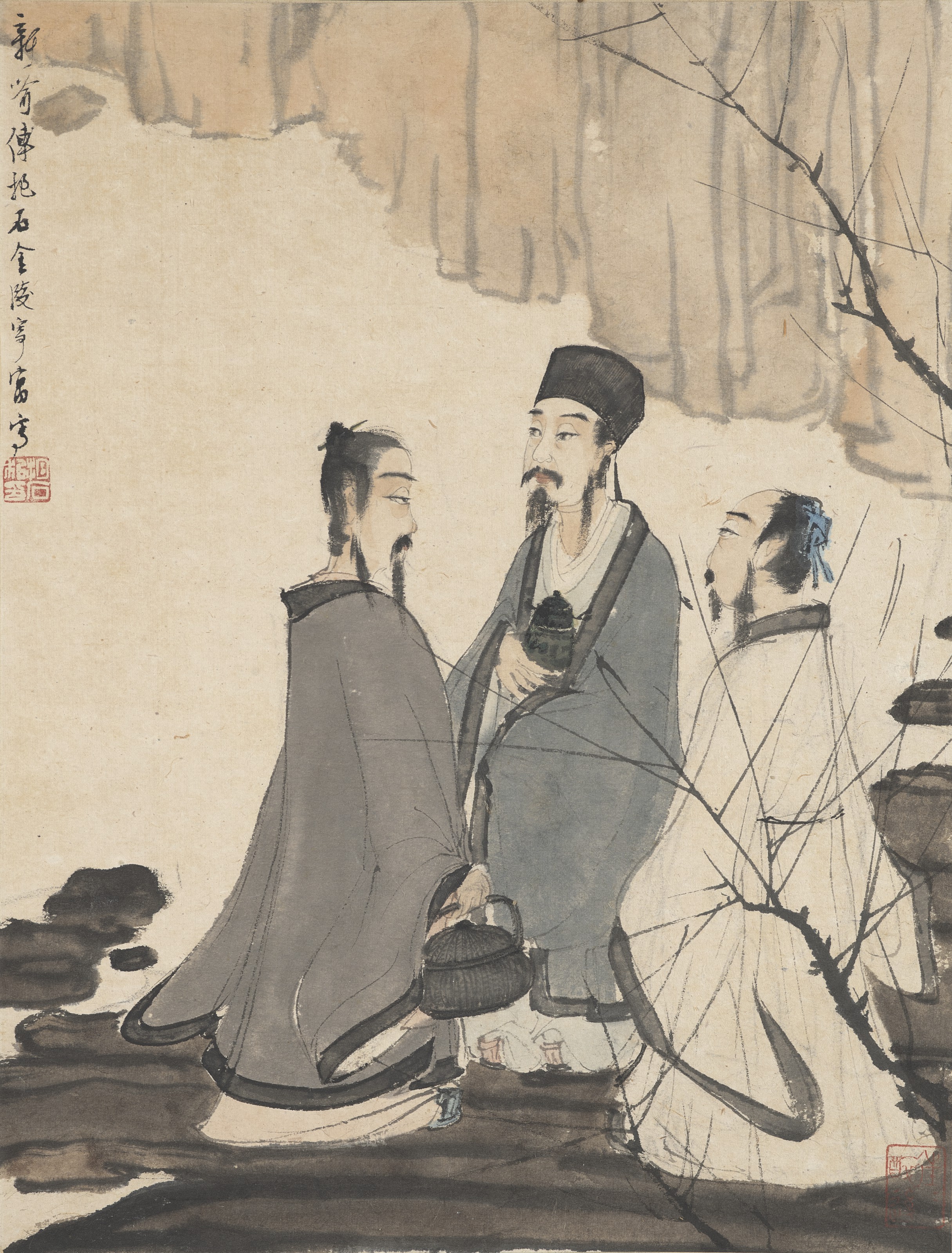 Fu Baoshi — Трое и эттре