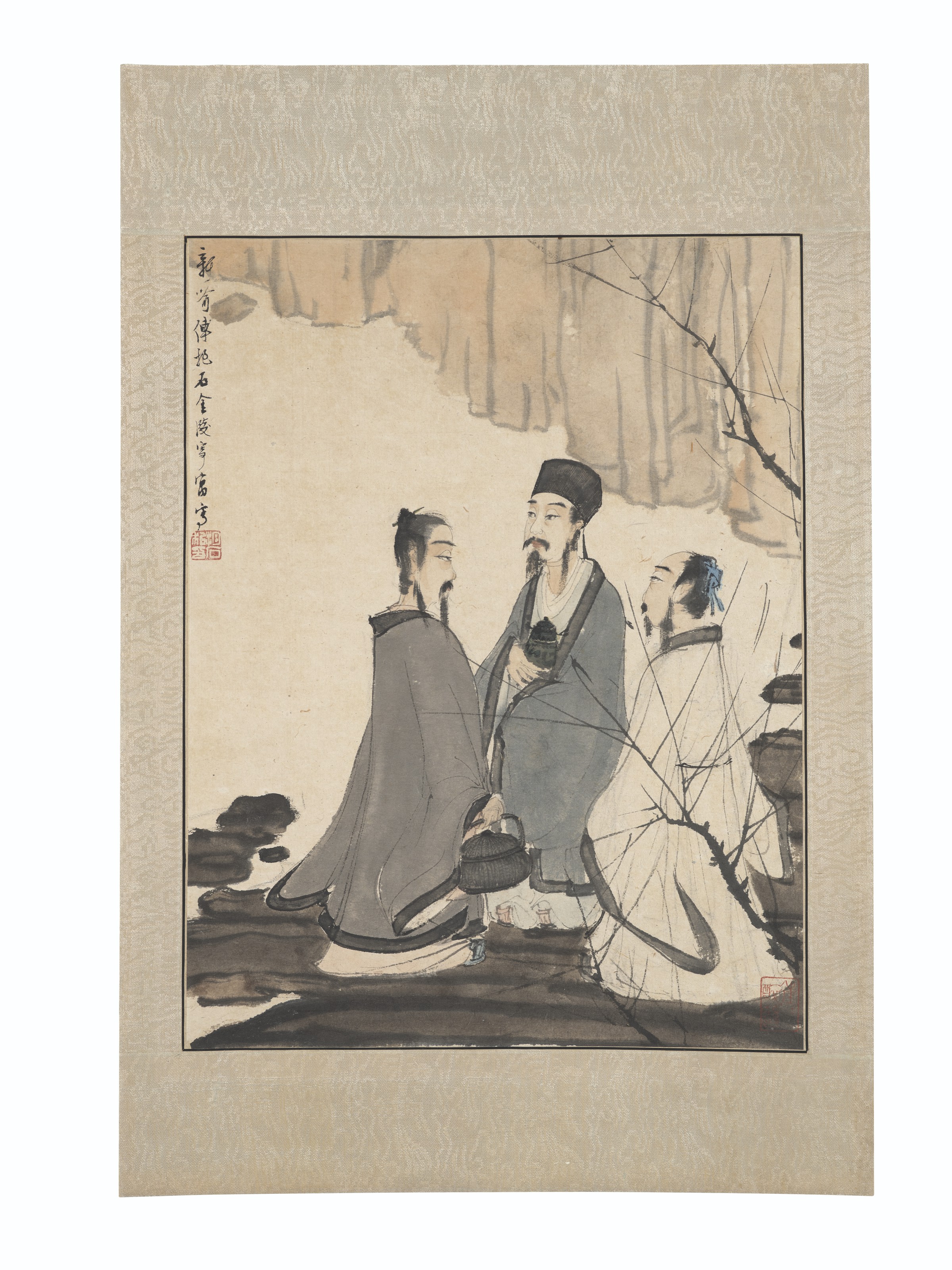 Fu Baoshi — Трое и эттре, изображение 2