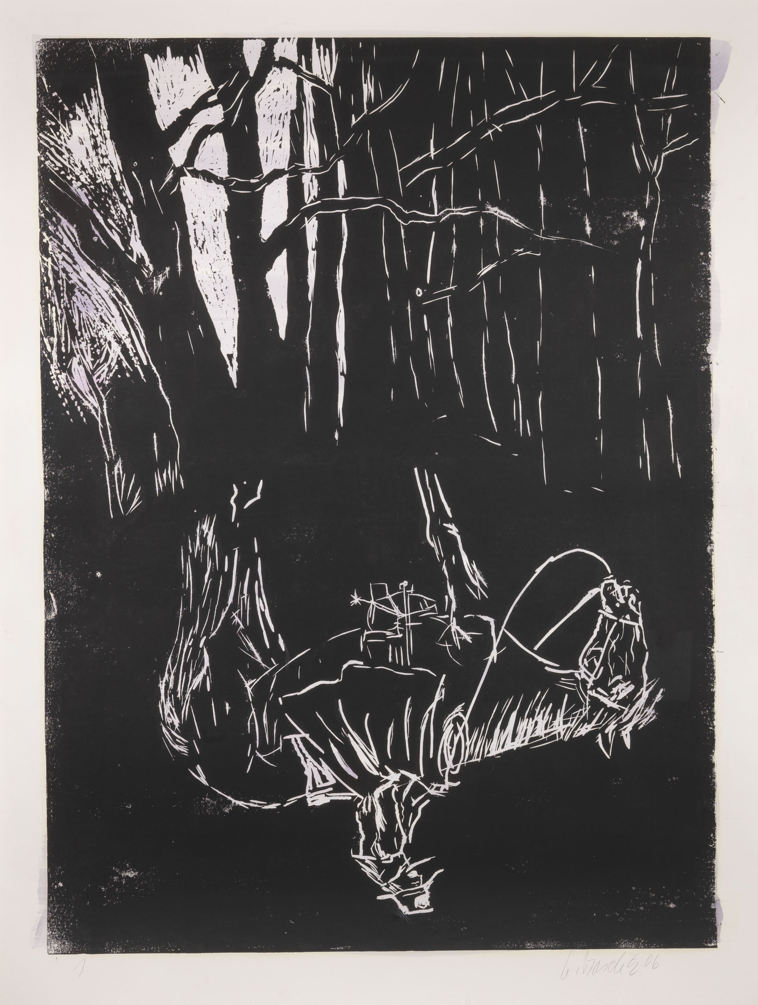Georg Baselitz — (i) В лесу и на пустоши: Полярное сияние (В лесу и на вересковой пустоши: Полярное сияние) (ii) Я в лесу и на пустоши: Дер Ауфритт (В лесу и на пустоши: Появление) (iii) Я в лесу и на пустоши: Я вижу Карла Мая (В лесу и на пустоши: Я знаю, что показываю Карла Мая) (iv) Я в лесу и на пустоши: Я показываю Карла Мая) (iv) Я в лесу и на пустоши: Я показываю Карла Мая (iv) Я в лесу и на пустоши: Я показываю Карла Мая (iv) Я в лесу и на пустоши: Я показываю Карла Мая (iv): Das Pferd (В лесу и на пустоши: Лошадь) (v) Я иду по лесу и на пустоши: Тишина (В лесу и на пустоши: Тишина) (vi) Я иду по лесу и на пустоши: Путь), изображение 4