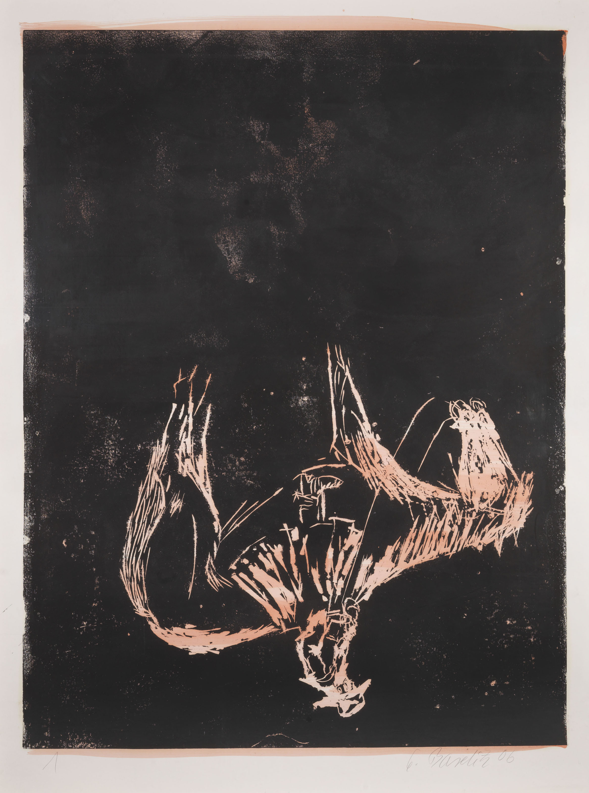Georg Baselitz — (i) В лесу и на пустоши: Полярное сияние (В лесу и на вересковой пустоши: Полярное сияние) (ii) Я в лесу и на пустоши: Дер Ауфритт (В лесу и на пустоши: Появление) (iii) Я в лесу и на пустоши: Я вижу Карла Мая (В лесу и на пустоши: Я знаю, что показываю Карла Мая) (iv) Я в лесу и на пустоши: Я показываю Карла Мая) (iv) Я в лесу и на пустоши: Я показываю Карла Мая (iv) Я в лесу и на пустоши: Я показываю Карла Мая (iv) Я в лесу и на пустоши: Я показываю Карла Мая (iv): Das Pferd (В лесу и на пустоши: Лошадь) (v) Я иду по лесу и на пустоши: Тишина (В лесу и на пустоши: Тишина) (vi) Я иду по лесу и на пустоши: Путь), изображение 5