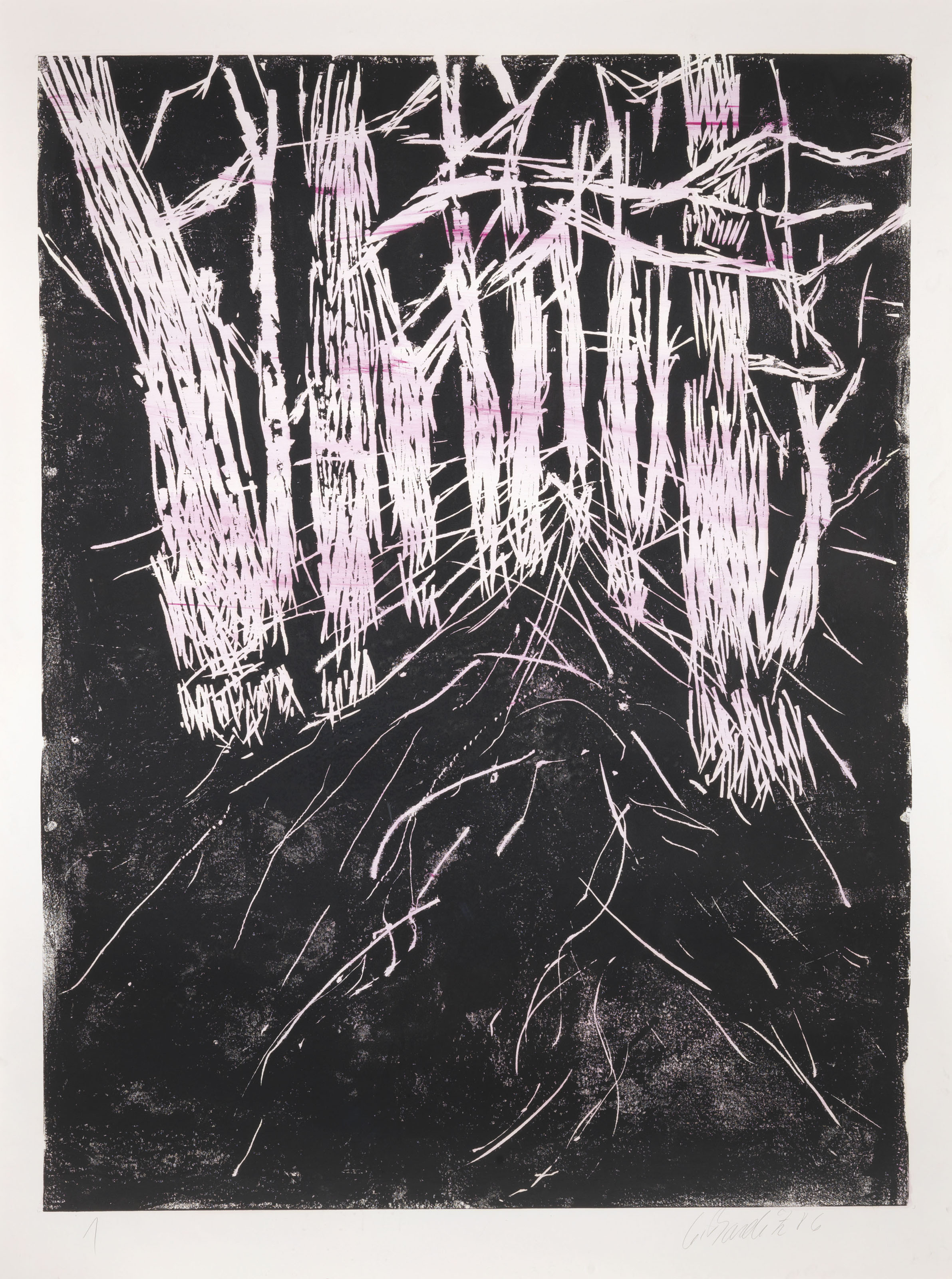 Georg Baselitz — (i) В лесу и на пустоши: Полярное сияние (В лесу и на вересковой пустоши: Полярное сияние) (ii) Я в лесу и на пустоши: Дер Ауфритт (В лесу и на пустоши: Появление) (iii) Я в лесу и на пустоши: Я вижу Карла Мая (В лесу и на пустоши: Я знаю, что показываю Карла Мая) (iv) Я в лесу и на пустоши: Я показываю Карла Мая) (iv) Я в лесу и на пустоши: Я показываю Карла Мая (iv) Я в лесу и на пустоши: Я показываю Карла Мая (iv) Я в лесу и на пустоши: Я показываю Карла Мая (iv): Das Pferd (В лесу и на пустоши: Лошадь) (v) Я иду по лесу и на пустоши: Тишина (В лесу и на пустоши: Тишина) (vi) Я иду по лесу и на пустоши: Путь), изображение 7