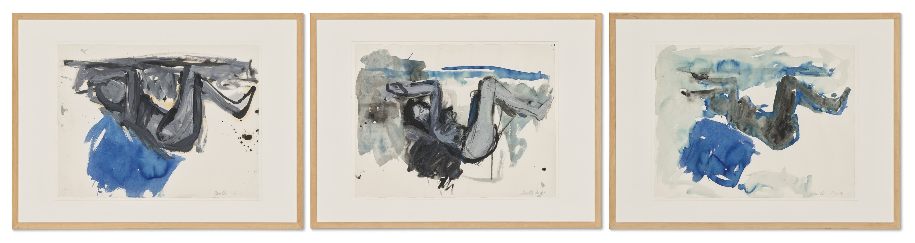 Georg Baselitz — (i)-(iii) Без названия (Хокендер, Акт Вайблихера) (Обнаженная женщина, сидящая на корточках), изображение 2