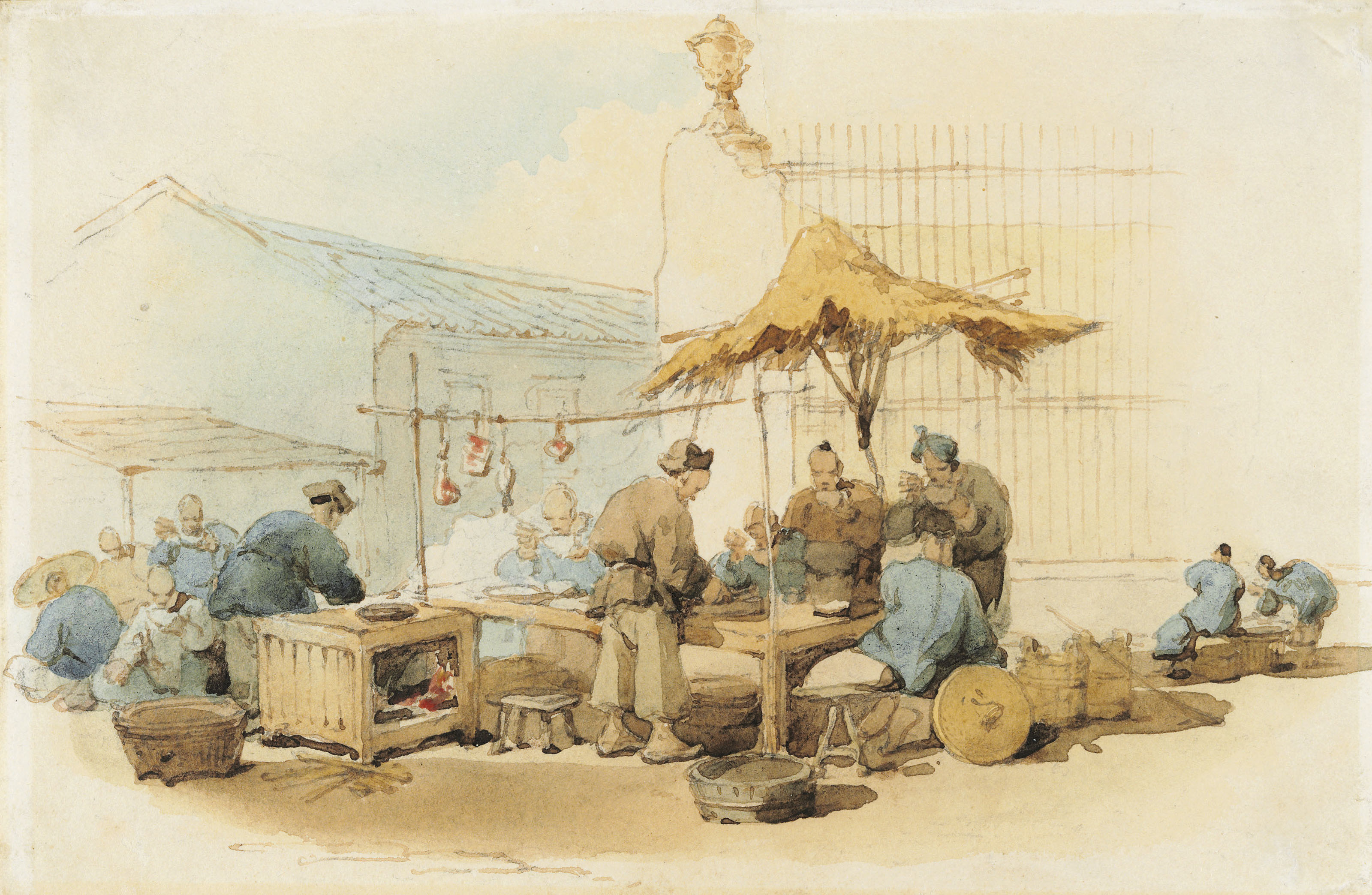 George Chinnery — Прайя-Гранде, Макао; и китайский продовольственный магазин, Макао, изображение 3