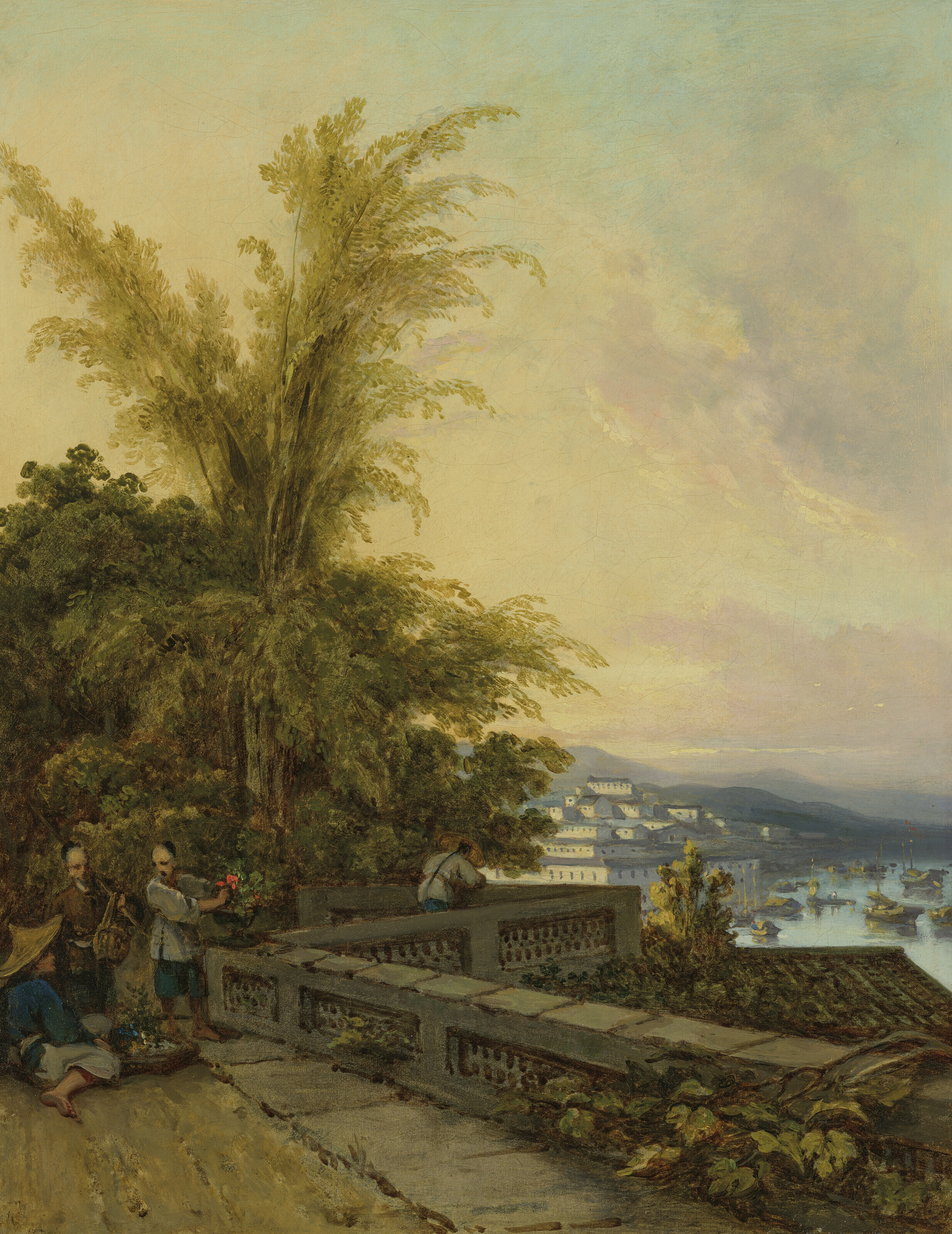 George Chinnery — Из окон Casa Gardens открывается вид на внутреннюю гавань Макао